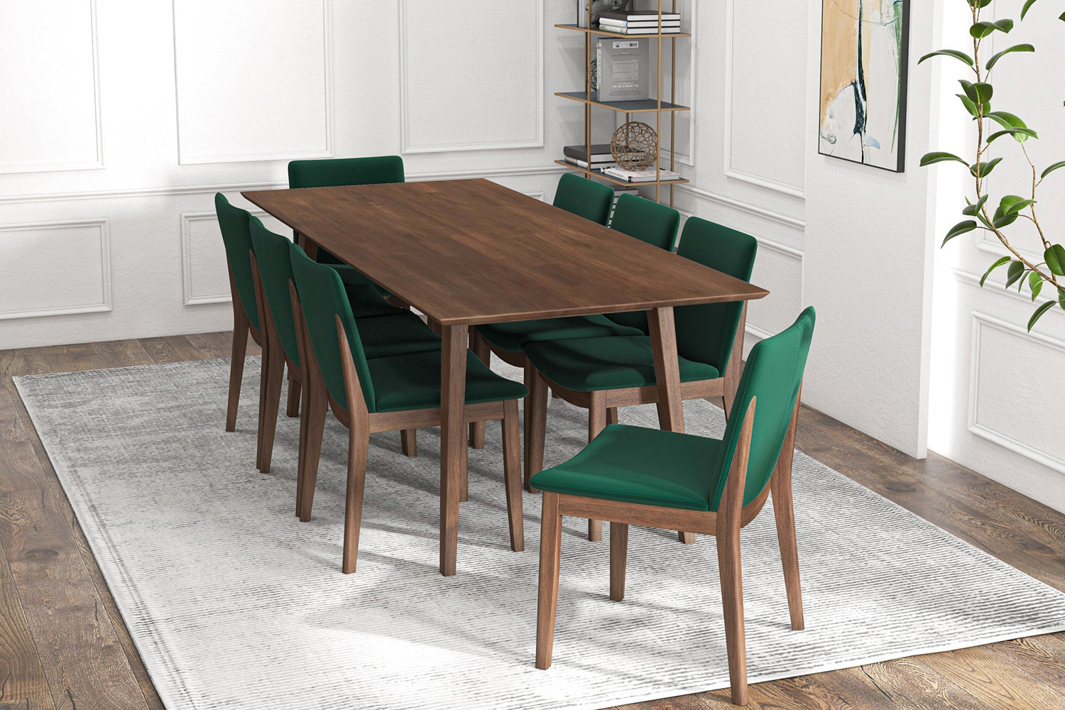 Ashcroft - Adira Dining Set with 8 Virginia Chairs