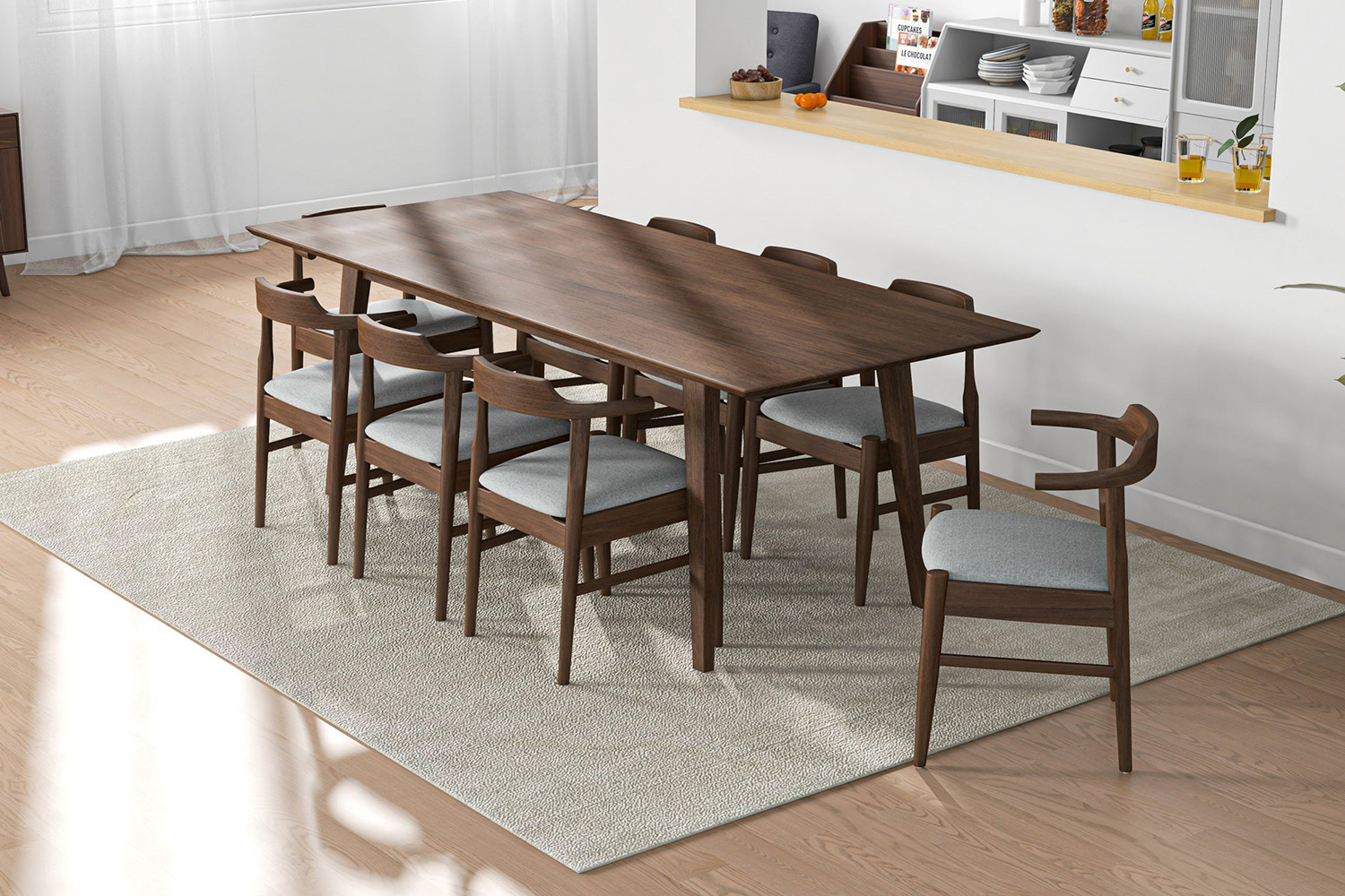 Ashcroft - Adira Dining Set with 8 Zola Chairs