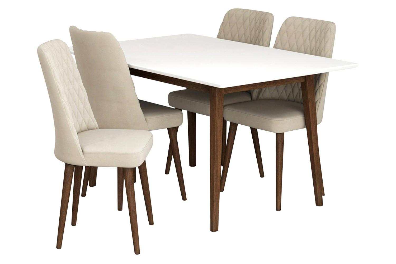 Ashcroft - Adira Dining Set with 4 Evette Chairs