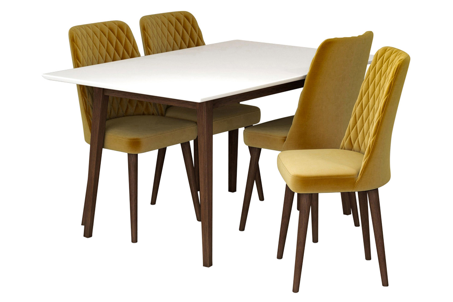 Ashcroft - Adira Dining Set with 4 Evette Chairs