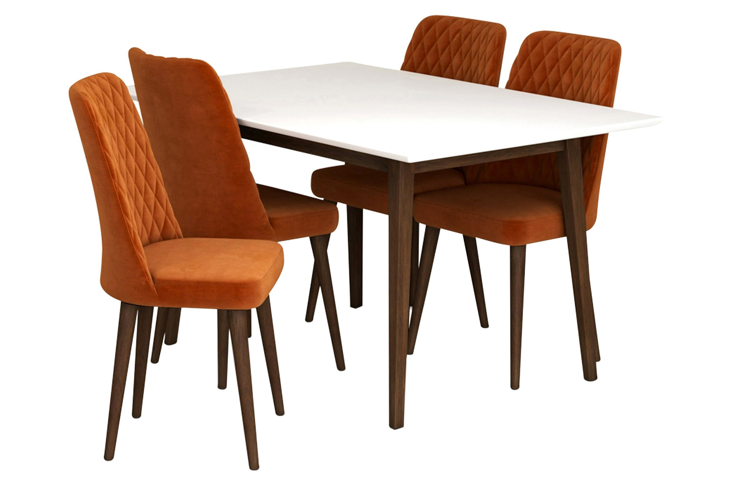 Ashcroft - Adira Dining Set with 4 Evette Chairs