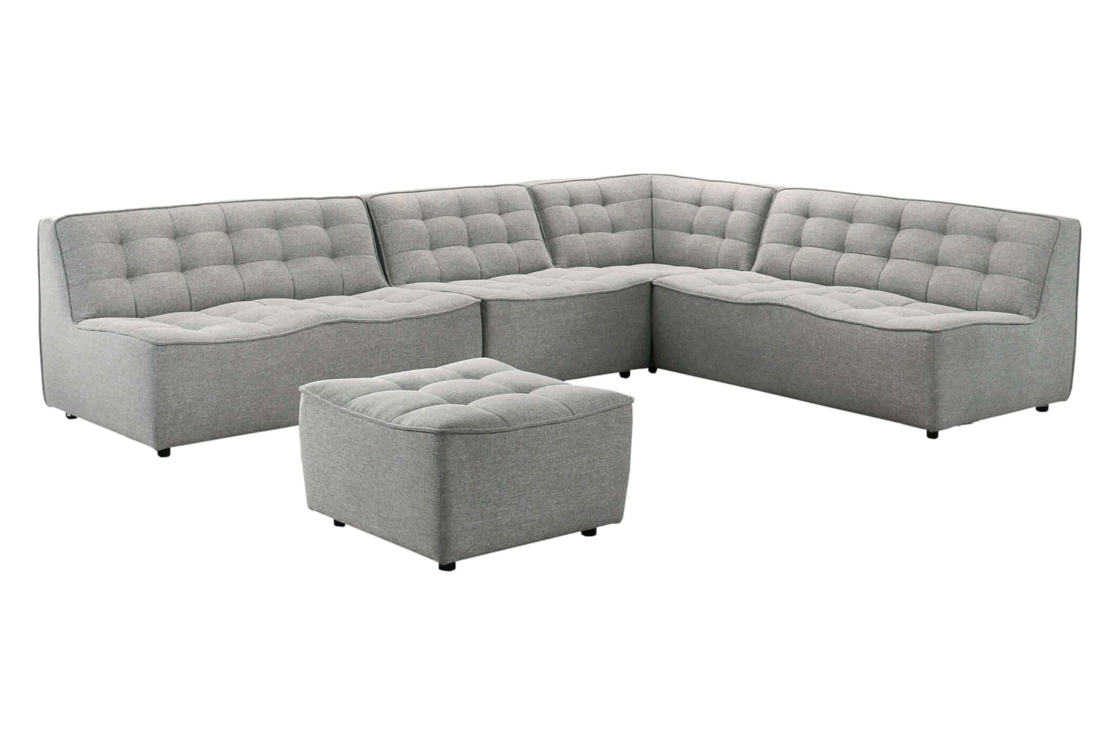 Ashcroft - Selen Linen Corner Sectional Sofa in Light Gray