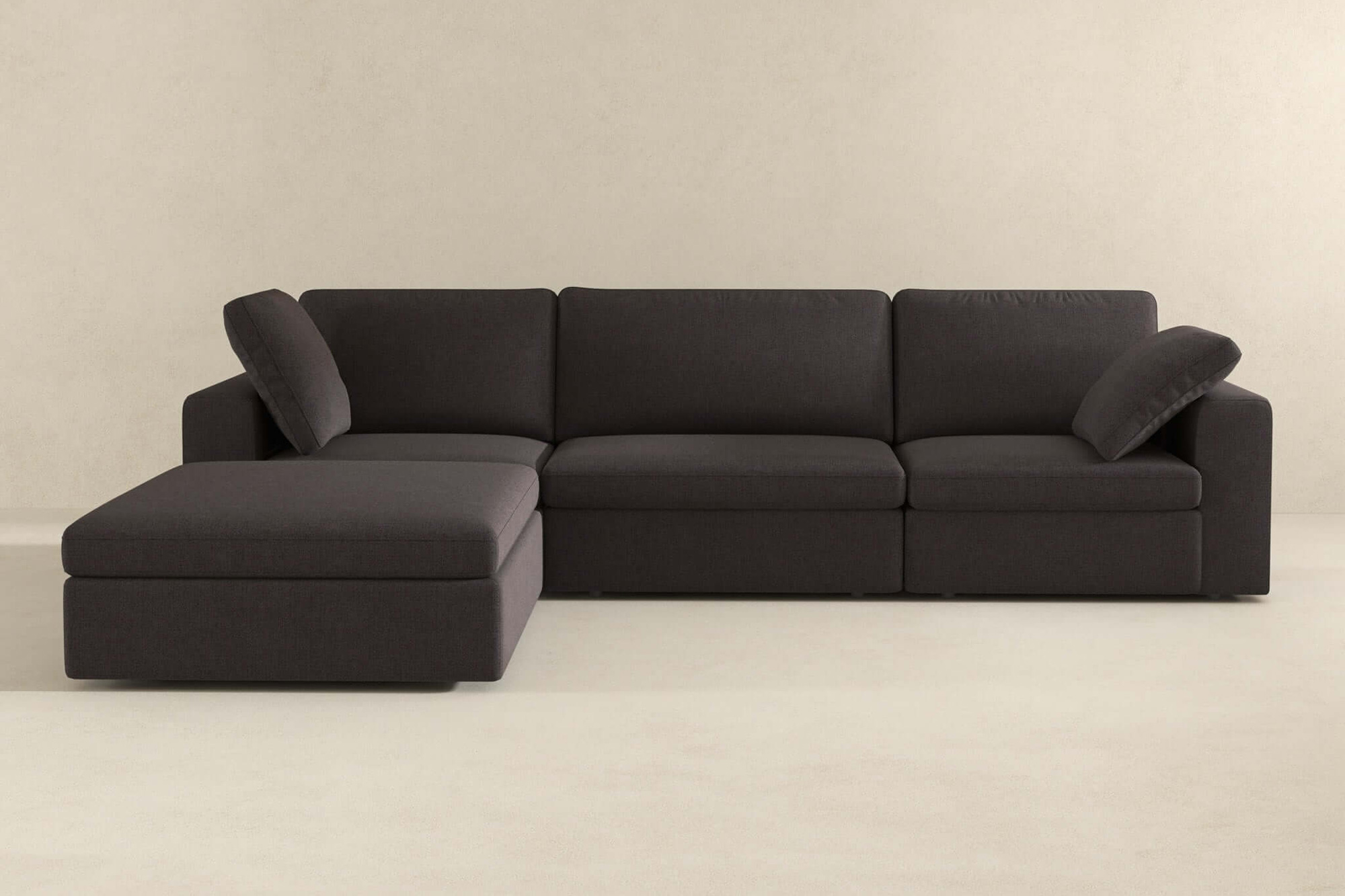 Ashcroft™ Cecilia Modular Corner Sectional Modern Fabric Sofa - Dark Gray