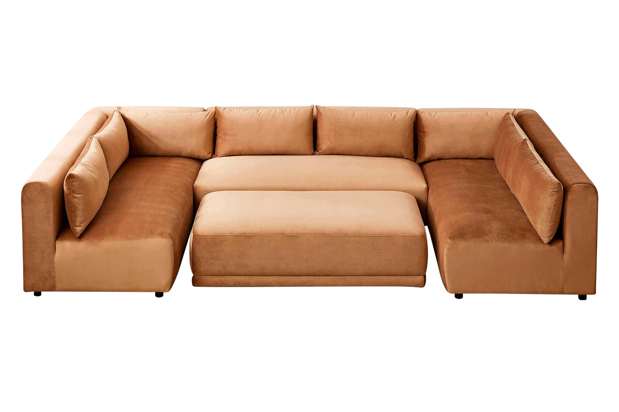 Ashcroft Aleny Modular Corner Sectional Sofa - Cognac