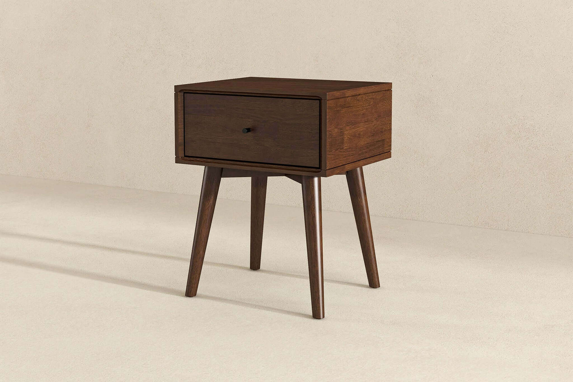 Ashcroft Avery Solid Wood Nightstand with 1 Drawer - Walnut