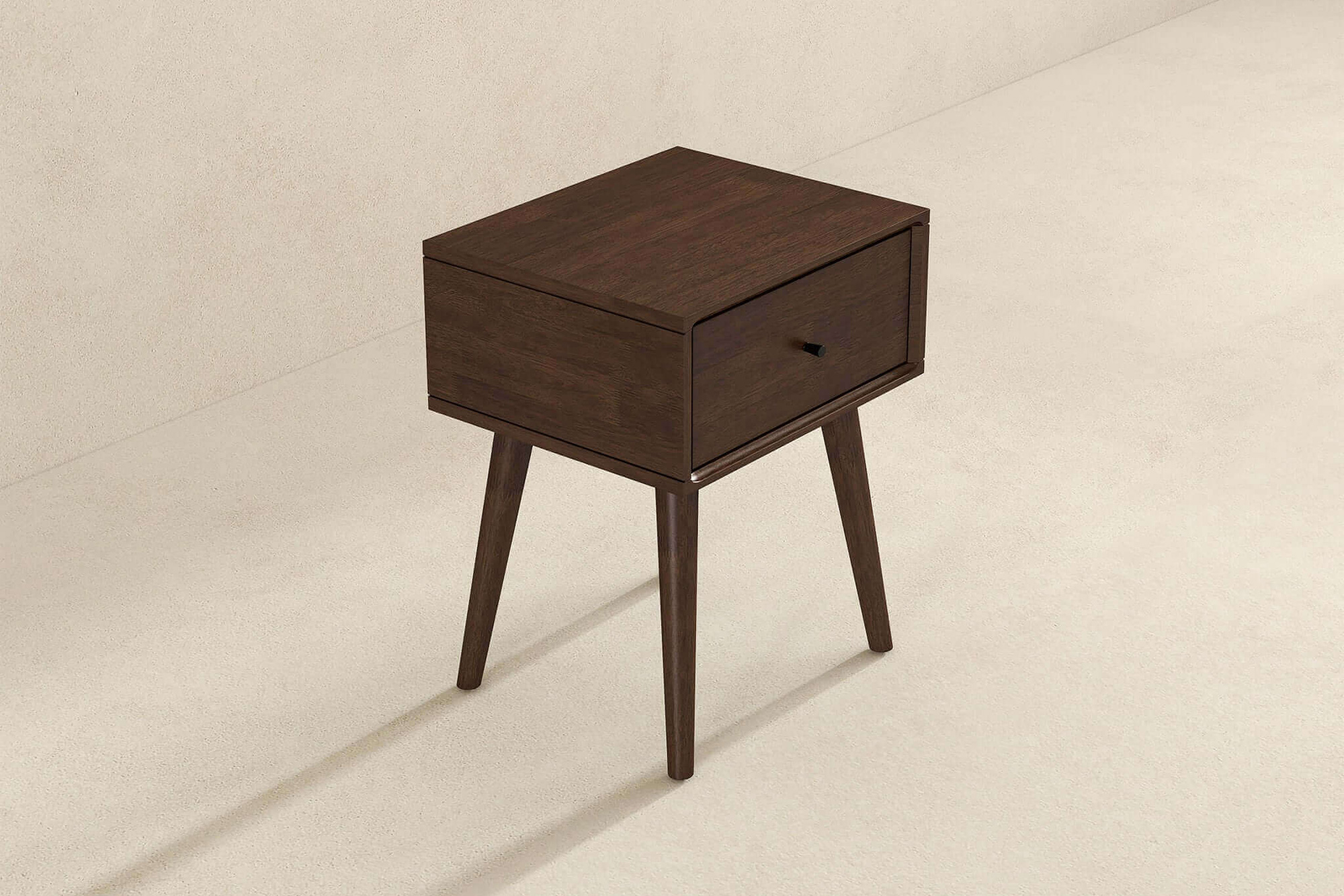 Ashcroft Avery Solid Wood Nightstand with 1 Drawer - Walnut