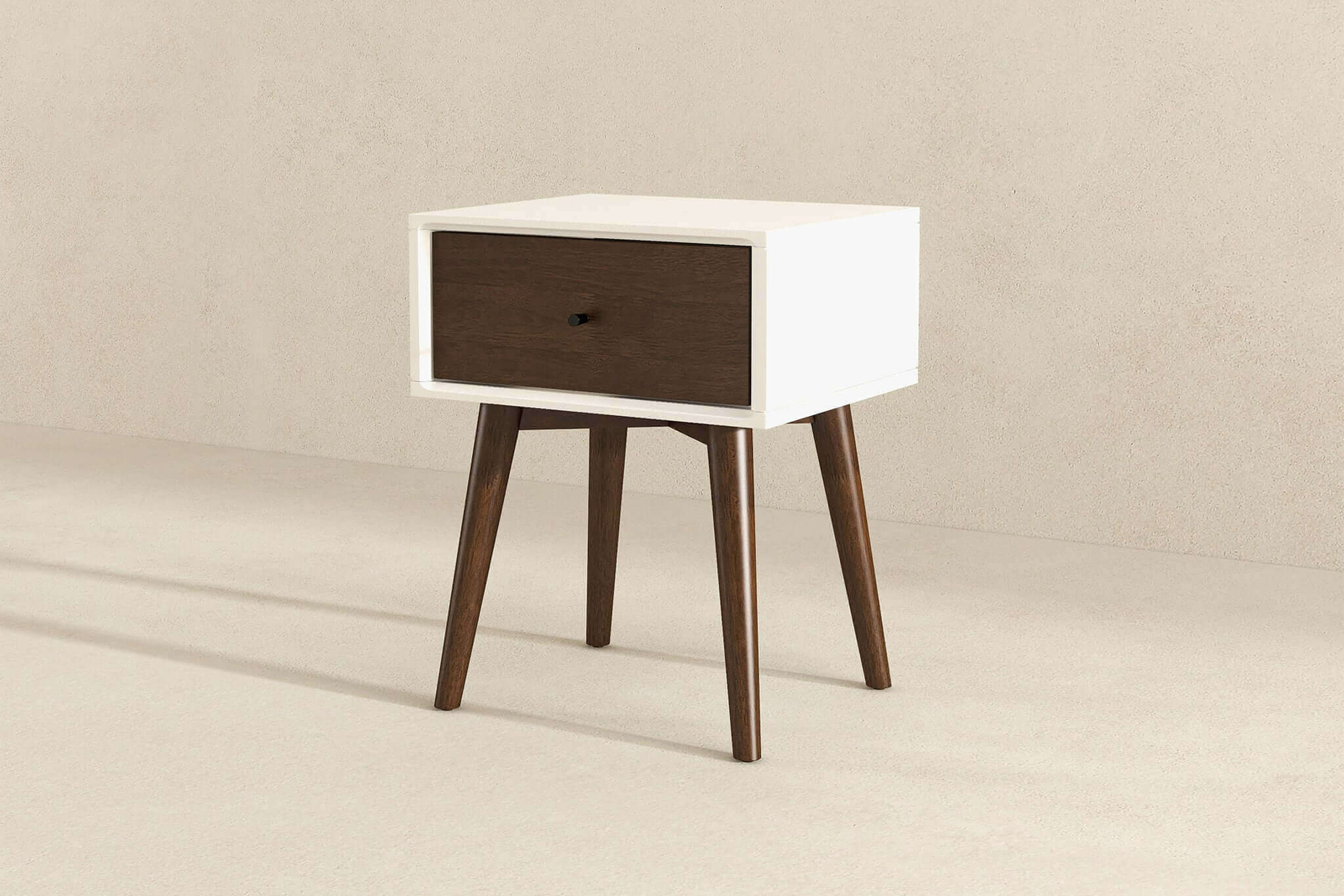 Ashcroft Avery Solid Wood Nightstand with 1 Drawer - White