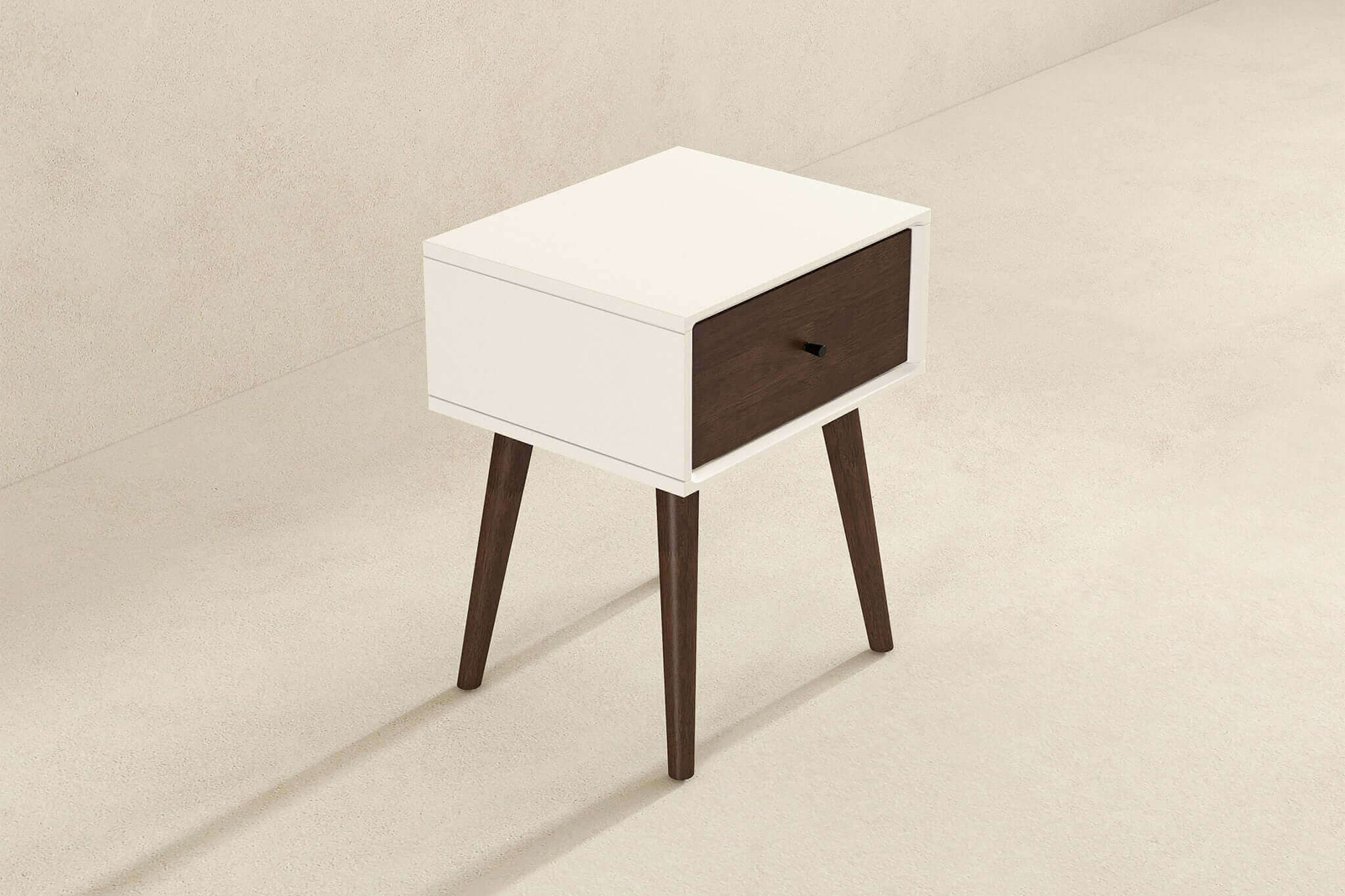 Ashcroft Avery Solid Wood Nightstand with 1 Drawer - White