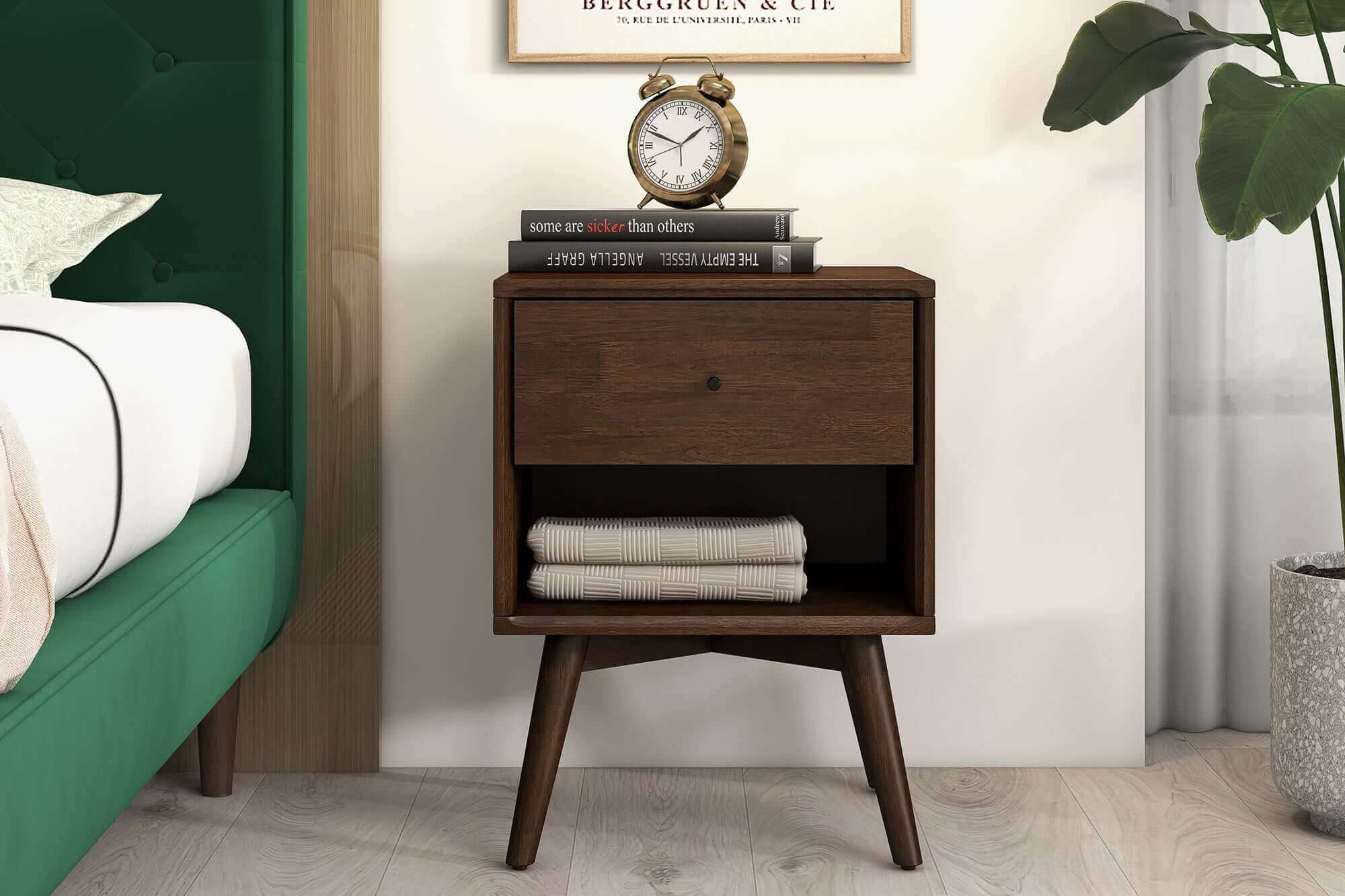 Ashcroft - Caroline Mid-Century Modern Solid Wood Dresser and Style Nightstand