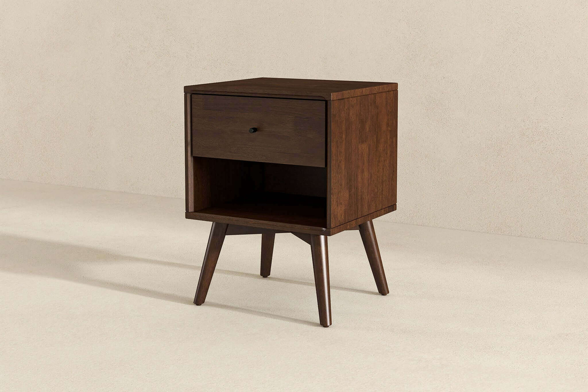 Ashcroft Caroline Mid-Century Modern Style Nightstand with 1 Drawer - Brown