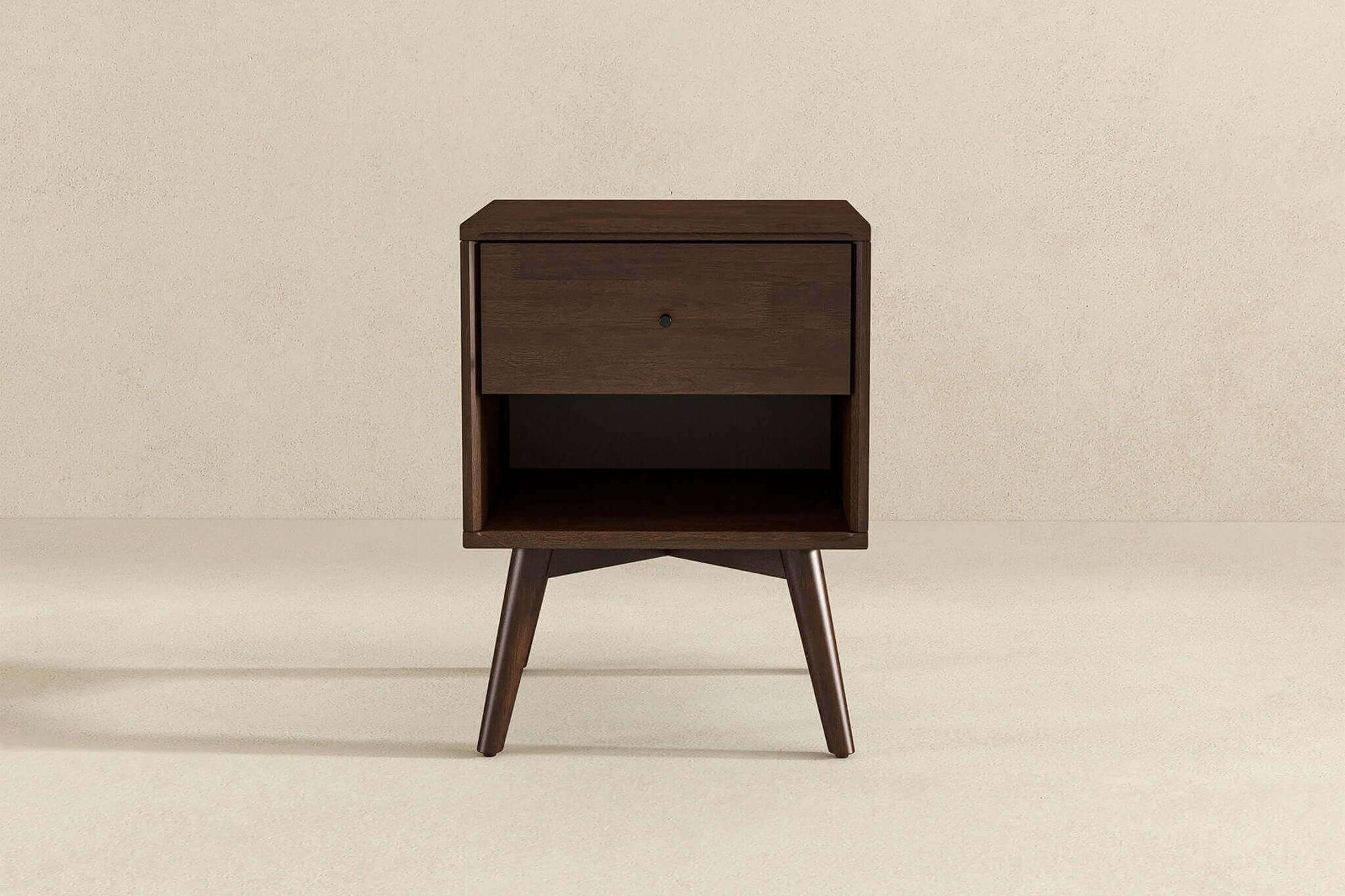 Ashcroft Caroline Mid-Century Modern Style Nightstand with 1 Drawer - Brown