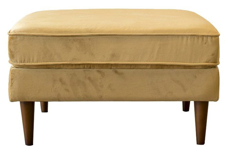 Ashcroft Amber Square Upholstered Ottoman - Yellow