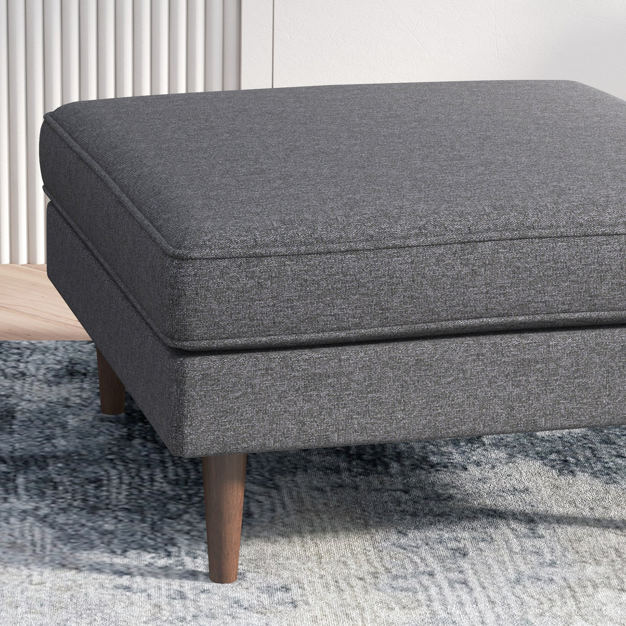 Ashcroft™ Amber Square Upholstered Ottoman - Gray