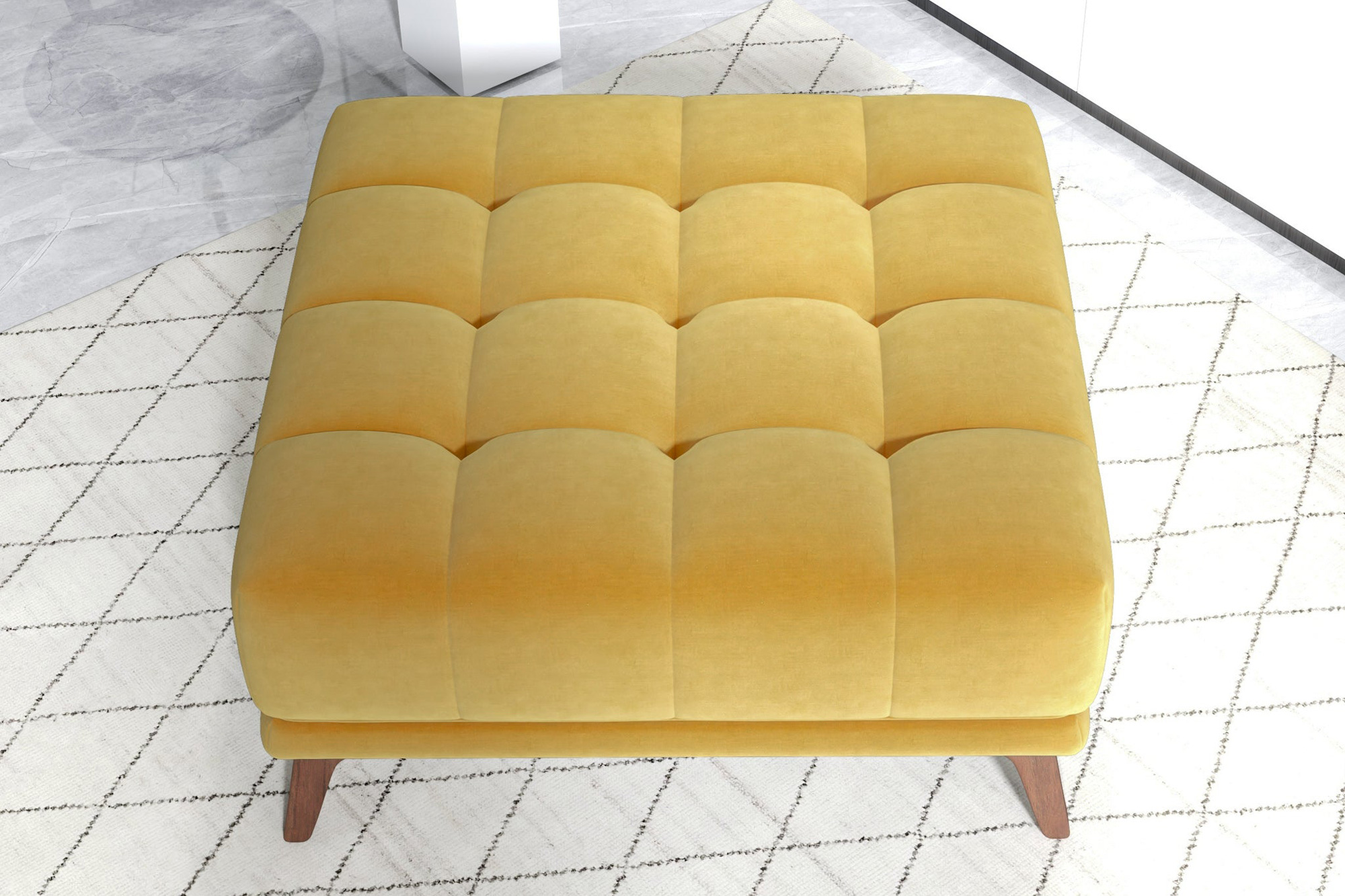 Ashcroft™ Addison Square Upholstered Ottoman - Yellow