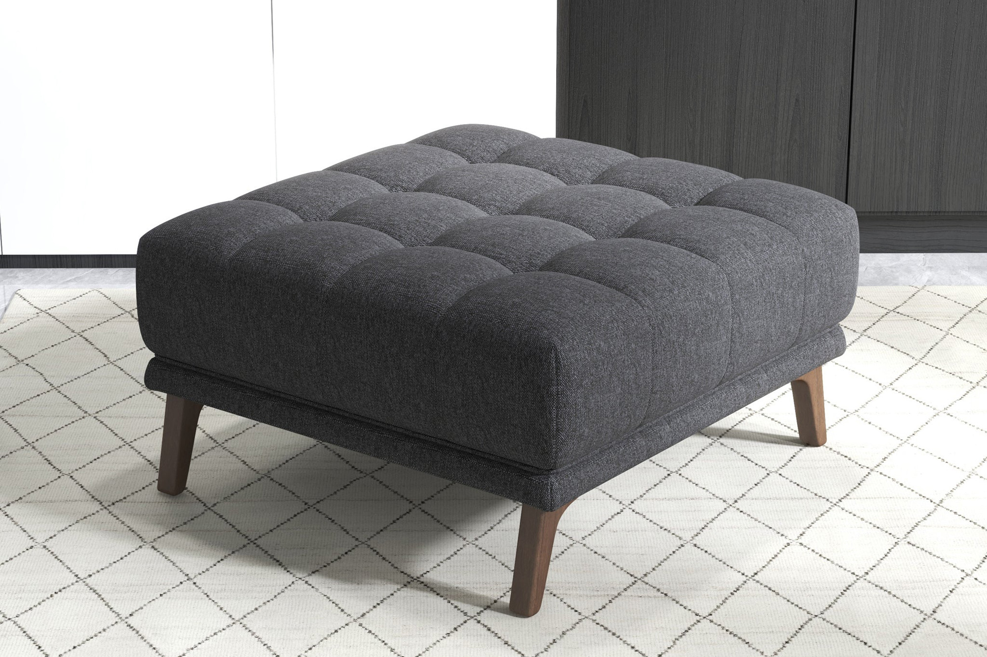 Ashcroft - Addison Square Upholstered Ottoman