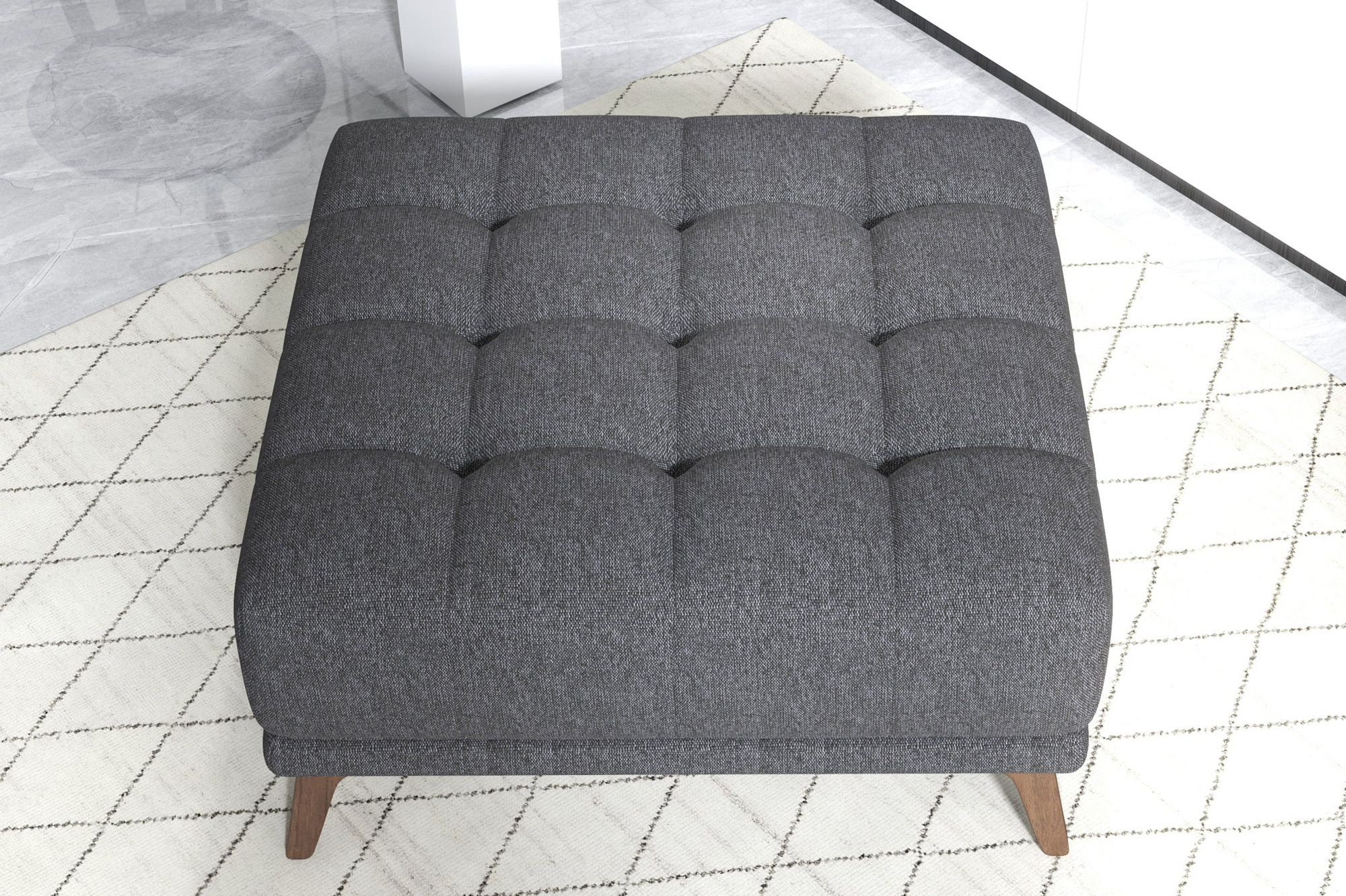 Ashcroft™ Addison Square Upholstered Ottoman - Dark Gray