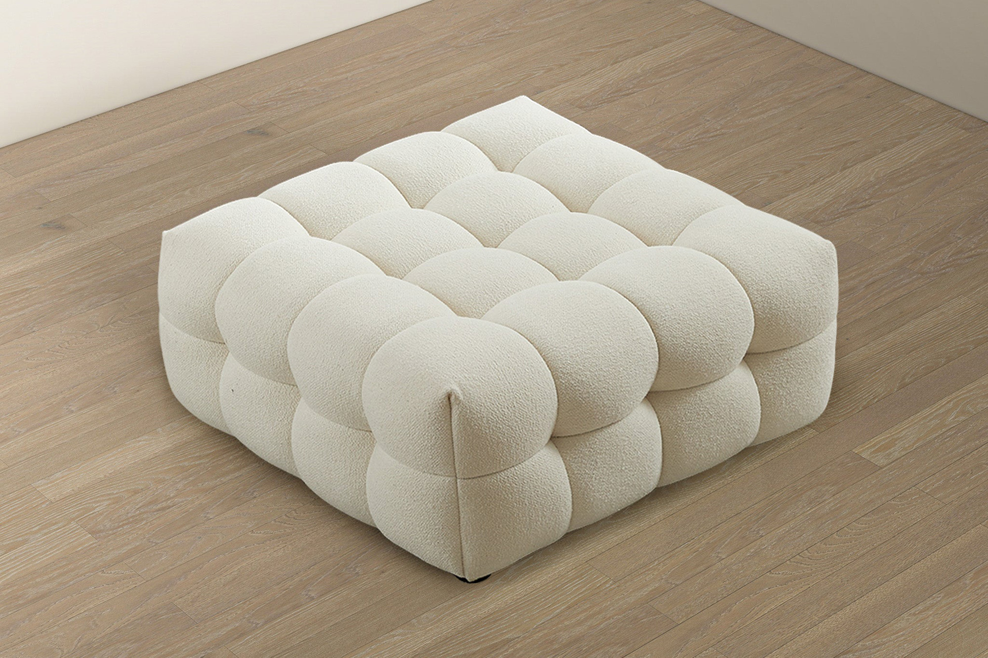 Ashcroft - Morrison Boucle Ottoman in Cream