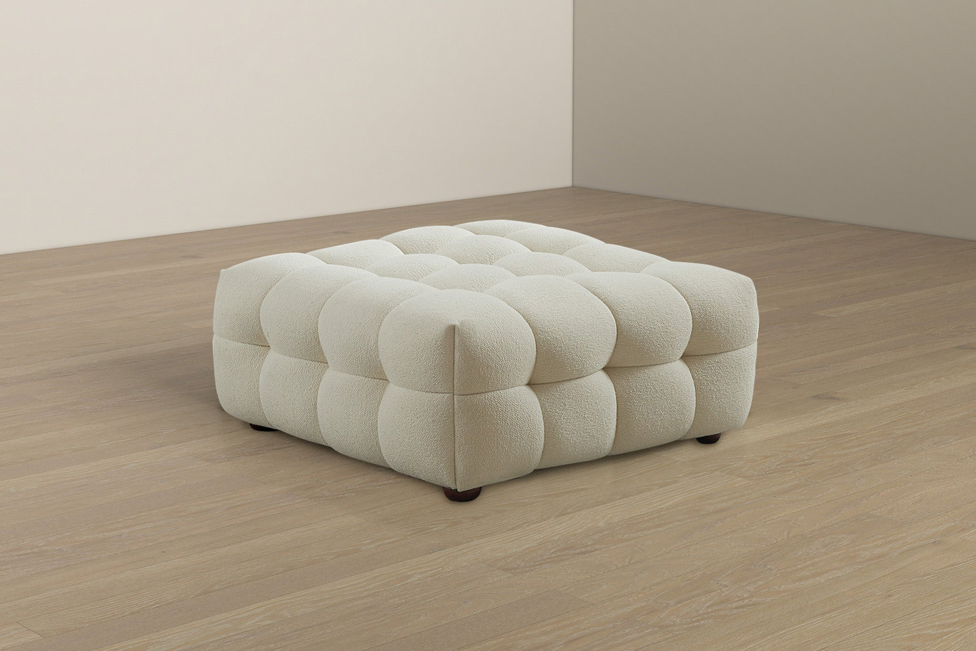 Ashcroft - Morrison Boucle Ottoman in Cream