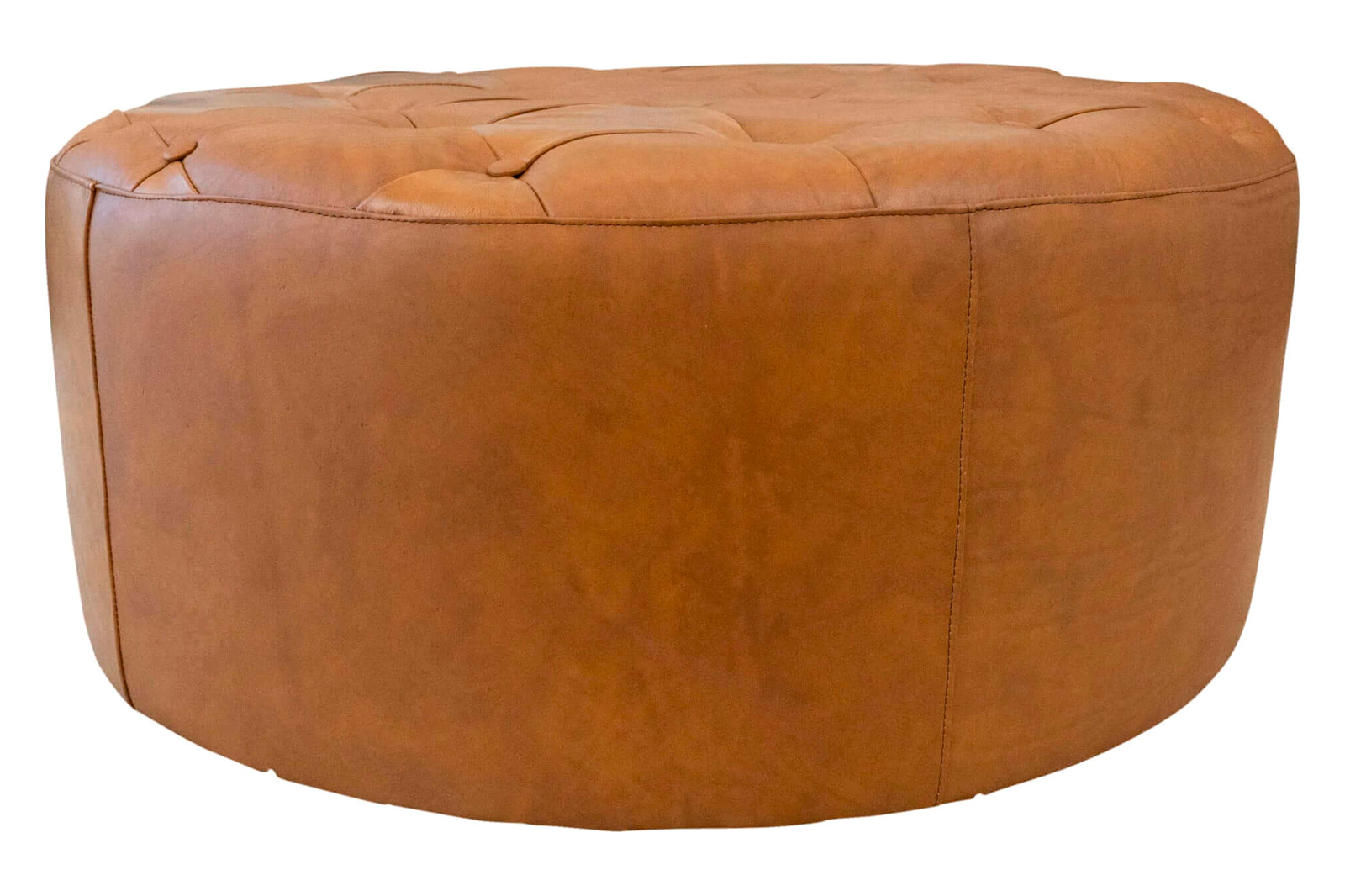 Ashcroft - Seletar Leather Ottoman in Tan