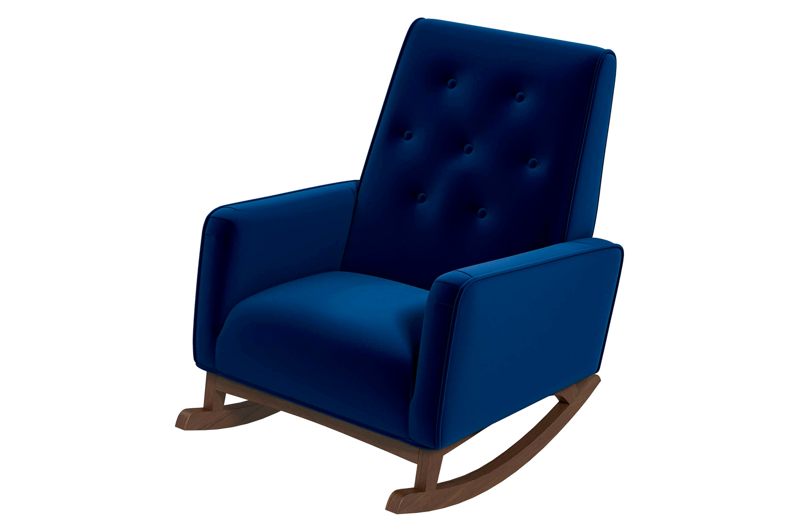 Ashcroft™ Demetrius Velvet Solid Wood Rocking Chair - Dark Blue