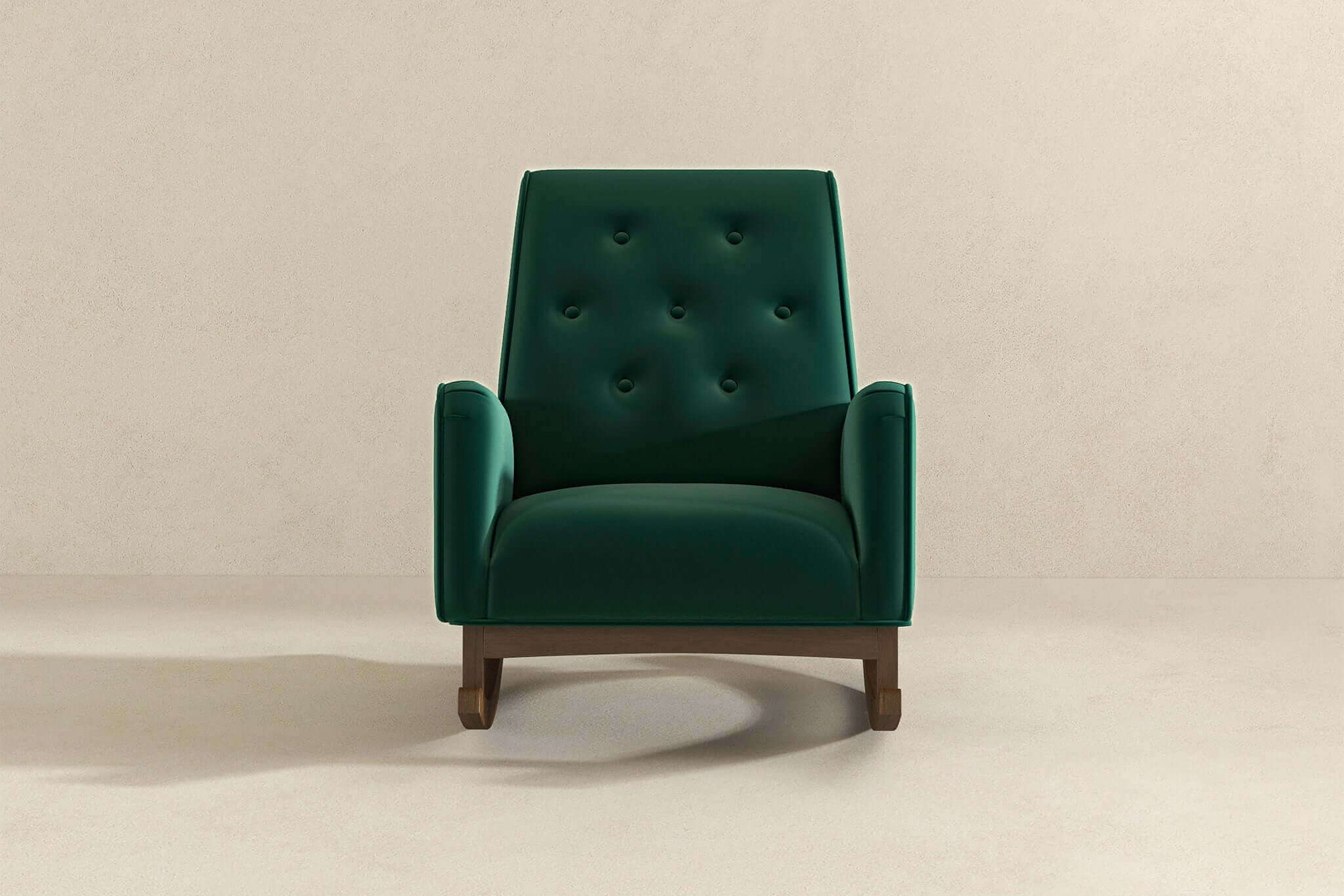 Ashcroft Demetrius Velvet Solid Wood Rocking Chair - Green