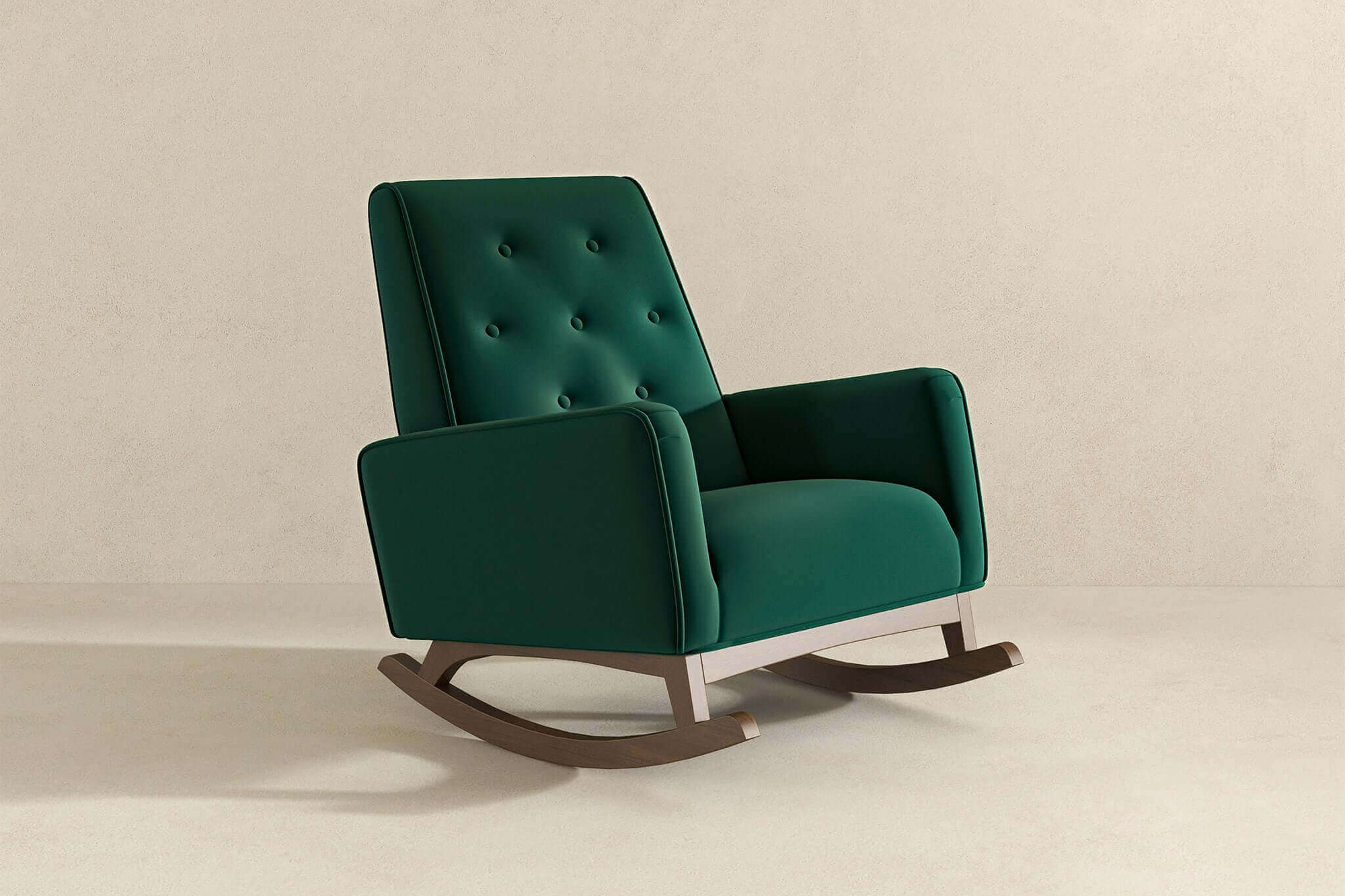 Ashcroft Demetrius Velvet Solid Wood Rocking Chair - Green