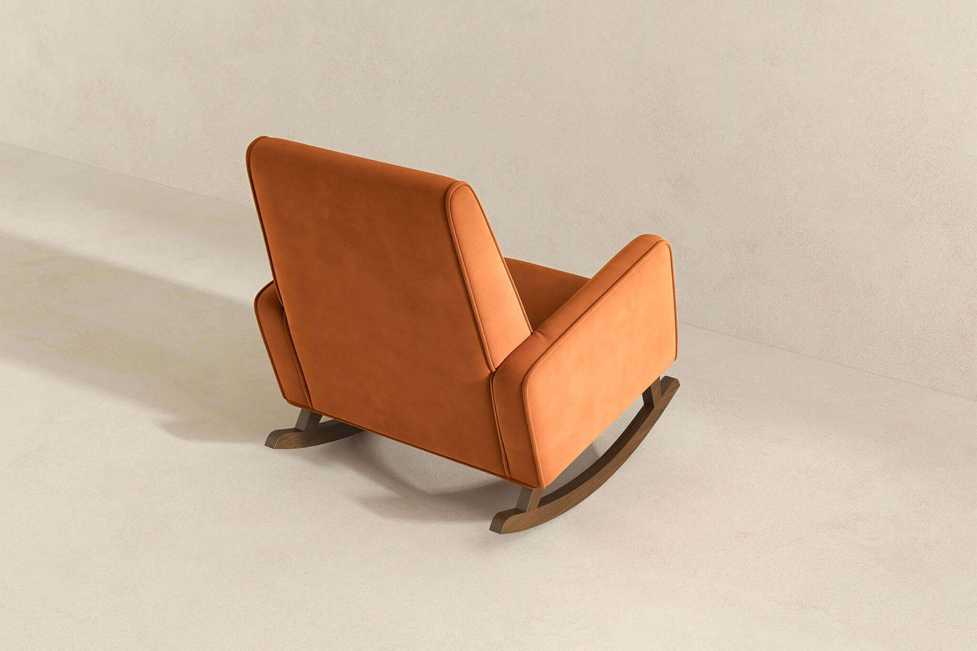 Ashcroft Demetrius Velvet Solid Wood Rocking Chair - Orange