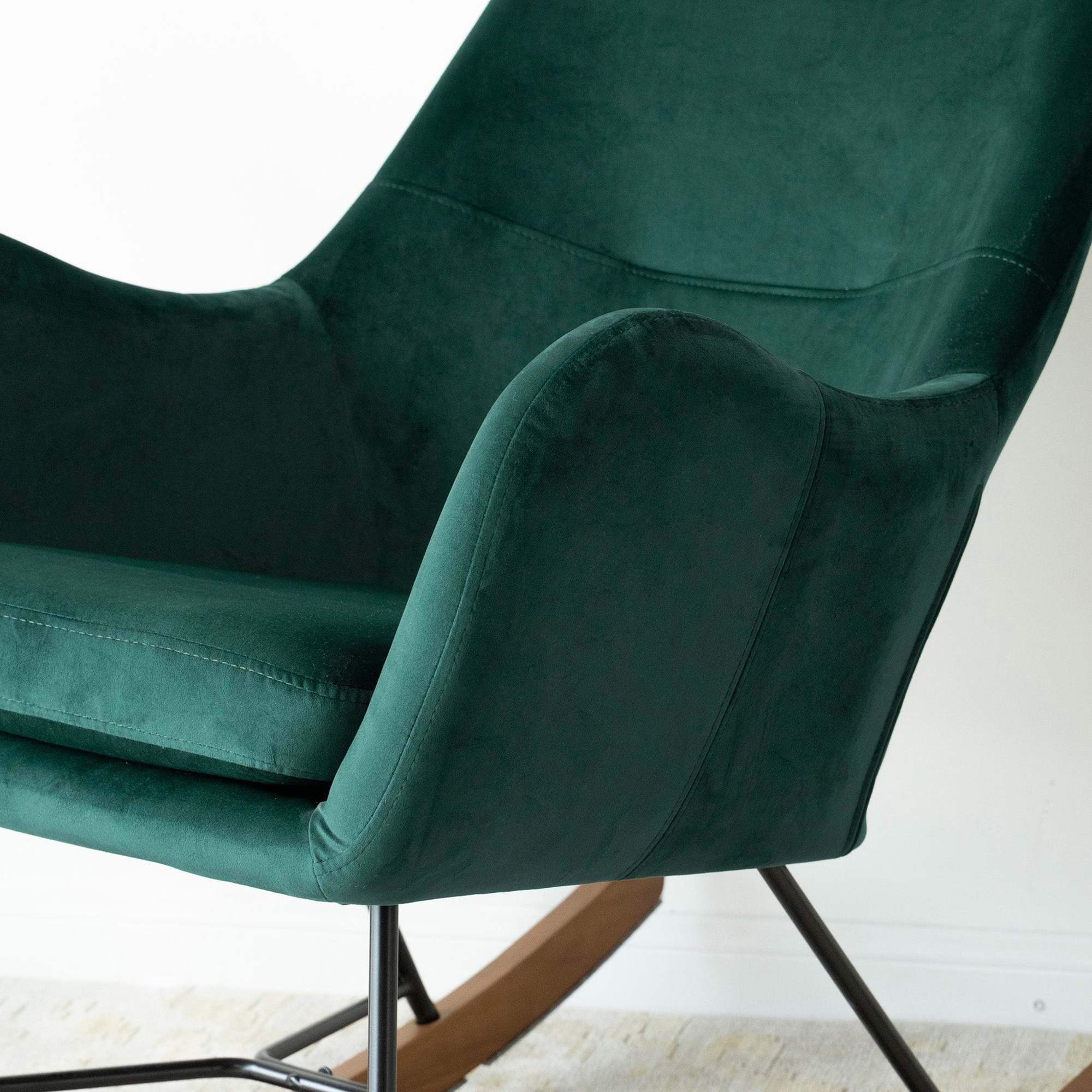 Ashcroft Chelsea Velvet Rocking Chair - Green