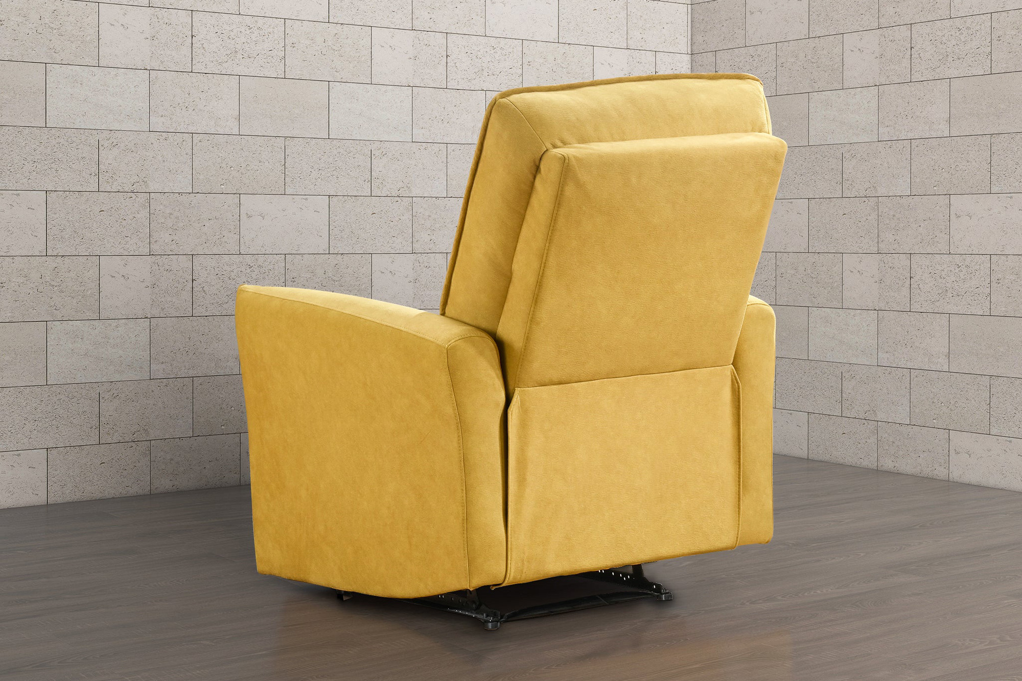 Ashcroft Asheville Suede Recliner Chair - Dark Yellow