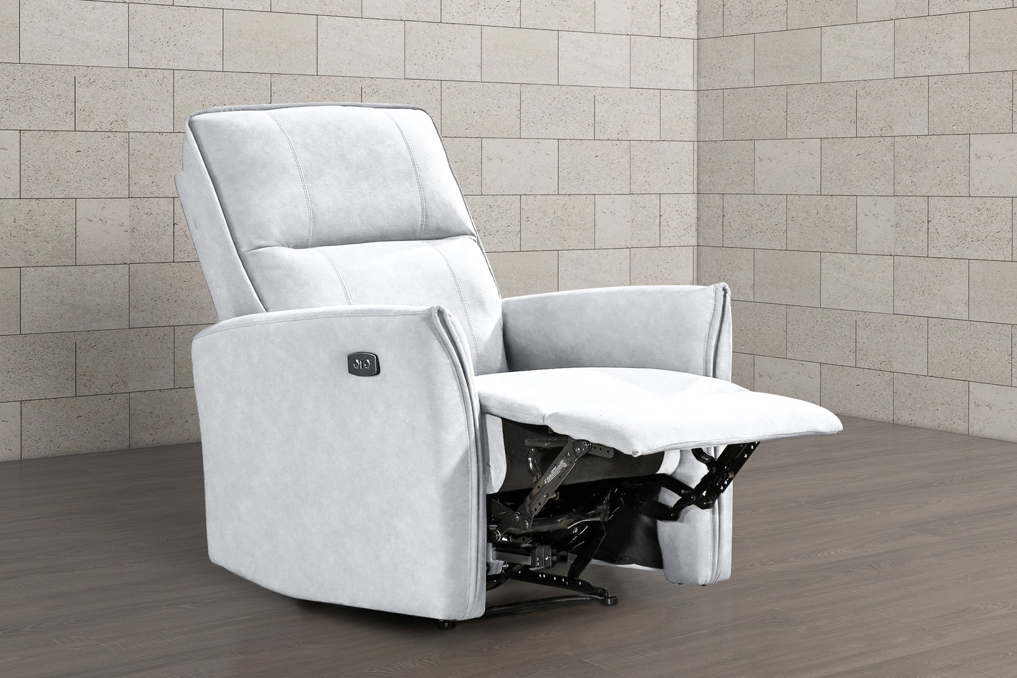 Ashcroft™ Asheville Suede Recliner Chair - Gray