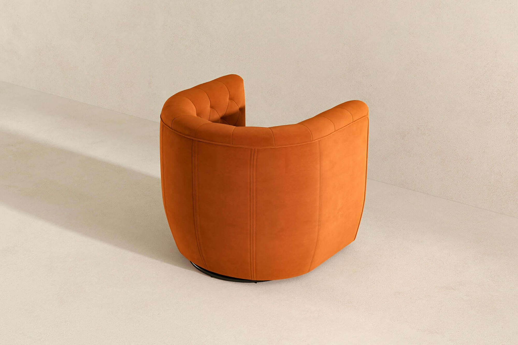 Ashcroft™ Delaney Velvet Swivel Chair - Burnt Orange