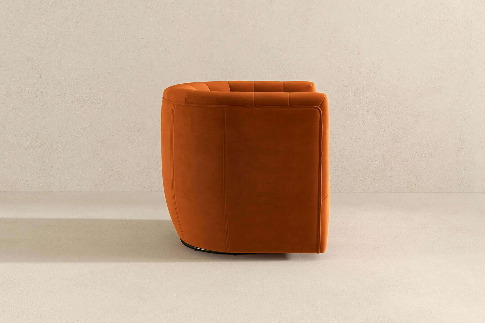 Ashcroft™ Delaney Velvet Swivel Chair - Burnt Orange