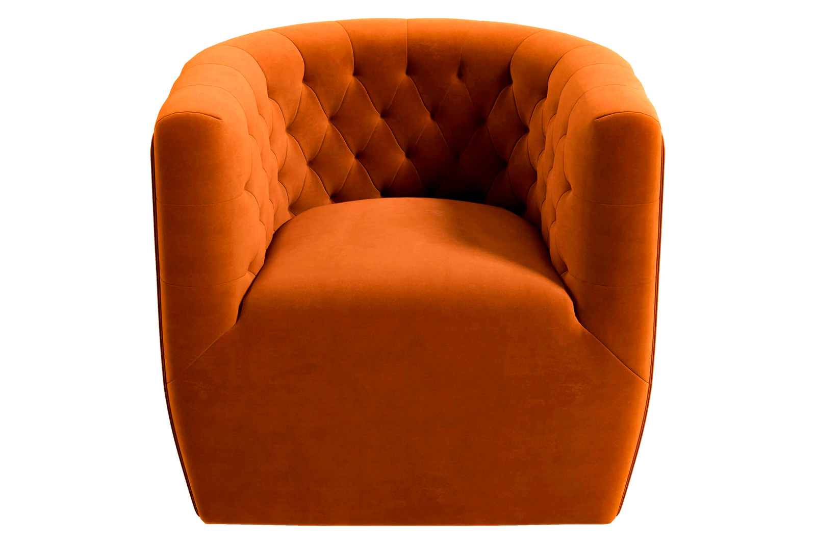 Ashcroft™ Delaney Velvet Swivel Chair - Burnt Orange