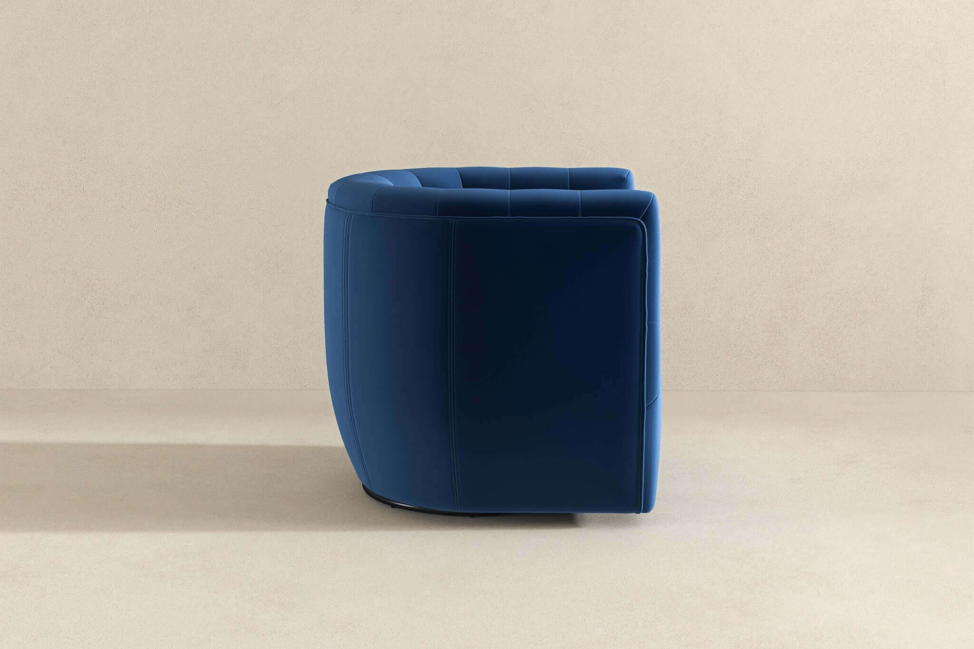 Ashcroft™ Delaney Velvet Swivel Chair - Dark Blue