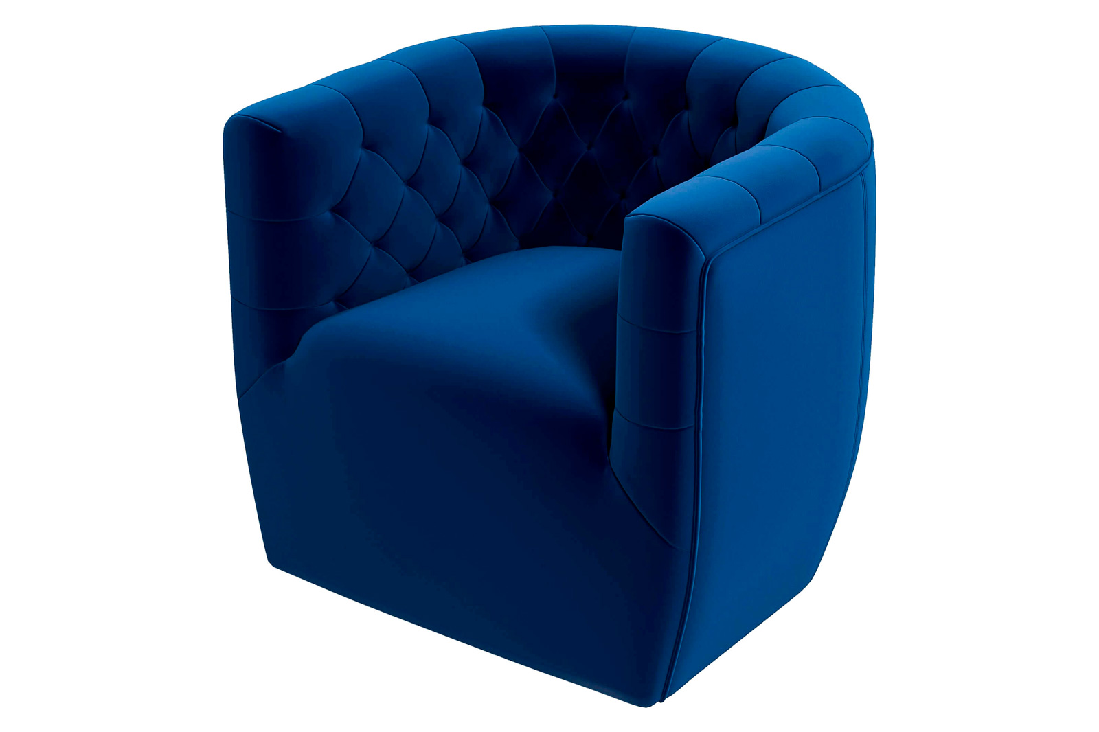 Ashcroft™ Delaney Velvet Swivel Chair - Dark Blue