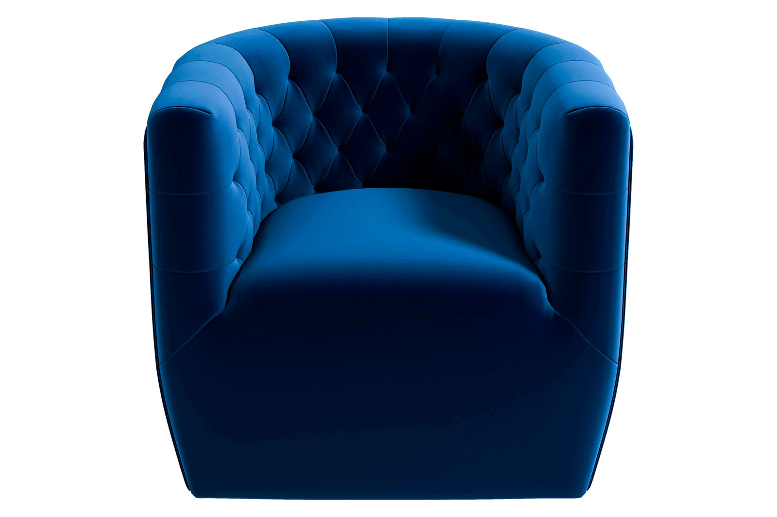 Ashcroft™ Delaney Velvet Swivel Chair - Dark Blue