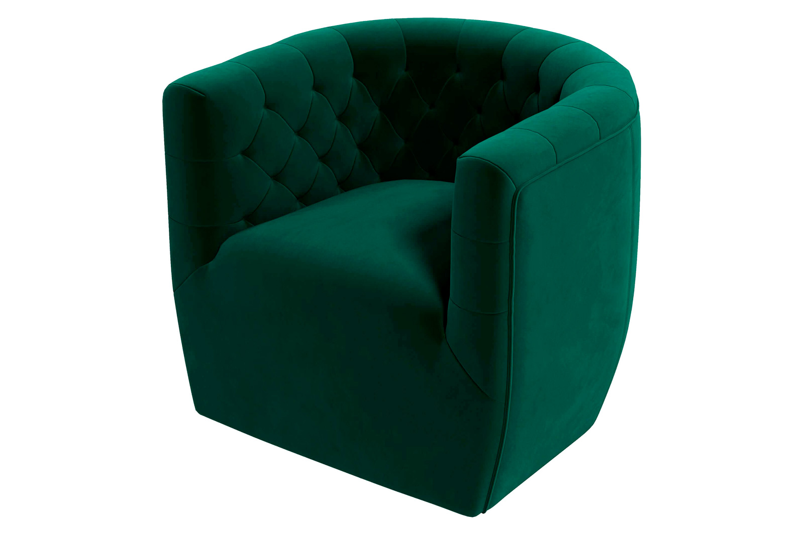 Ashcroft™ Delaney Velvet Swivel Chair - Green