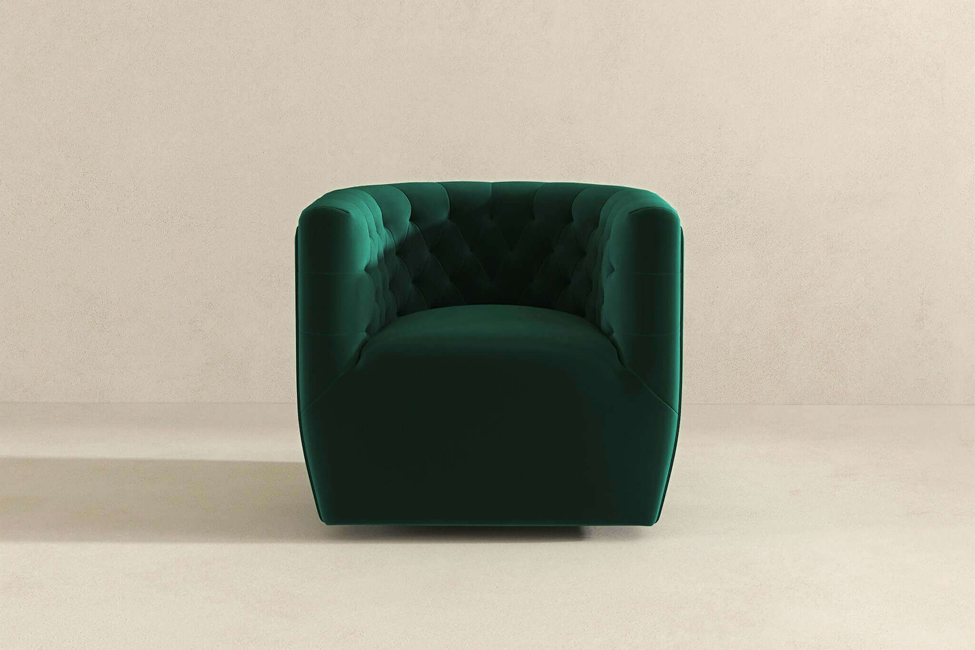 Ashcroft™ Delaney Velvet Swivel Chair - Green