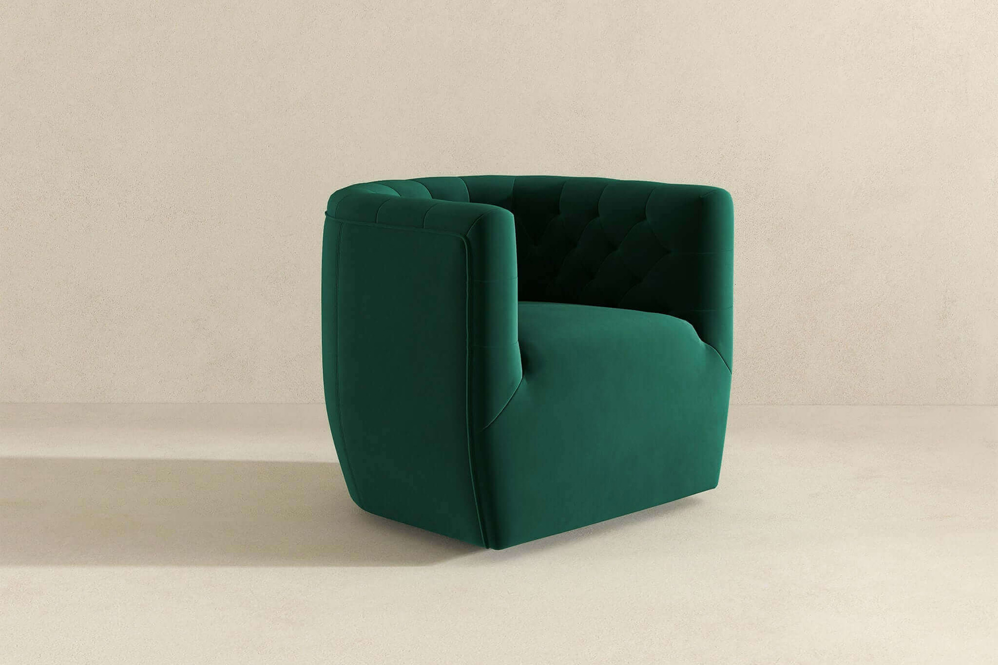 Ashcroft™ Delaney Velvet Swivel Chair - Green