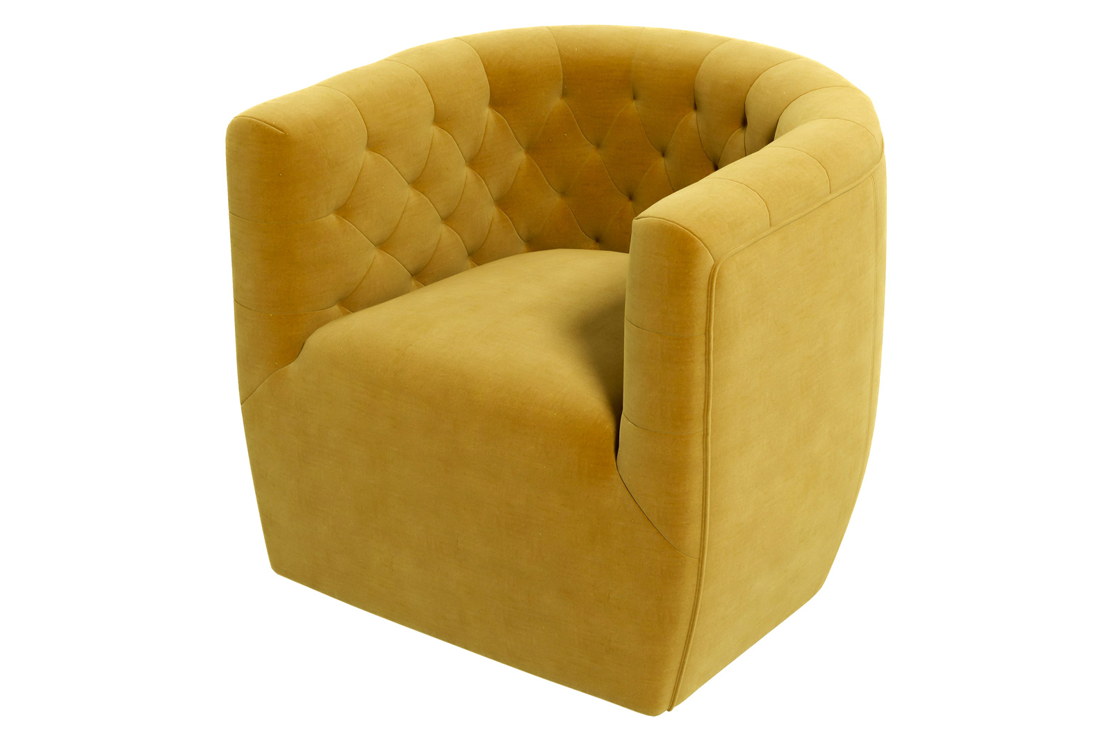 Ashcroft™ Delaney Velvet Swivel Chair - Gold