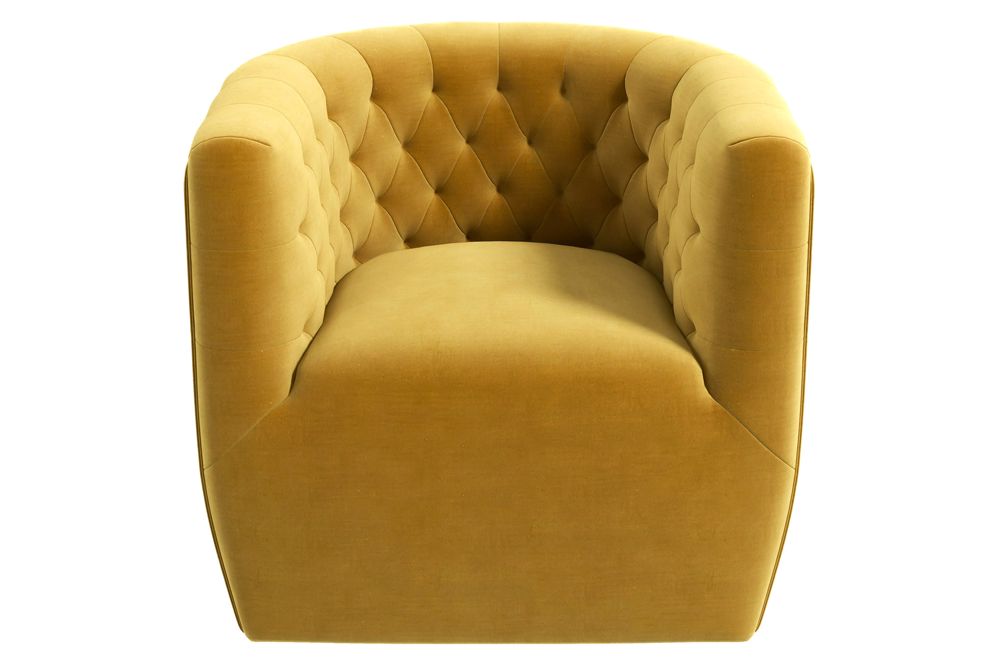 Ashcroft™ Delaney Velvet Swivel Chair - Gold