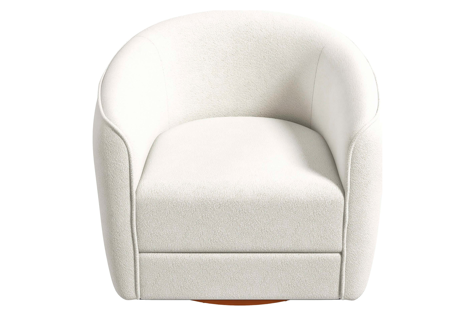 Ashcroft Elise Mid-Century Modern Boucle Swivel Chair - Beige