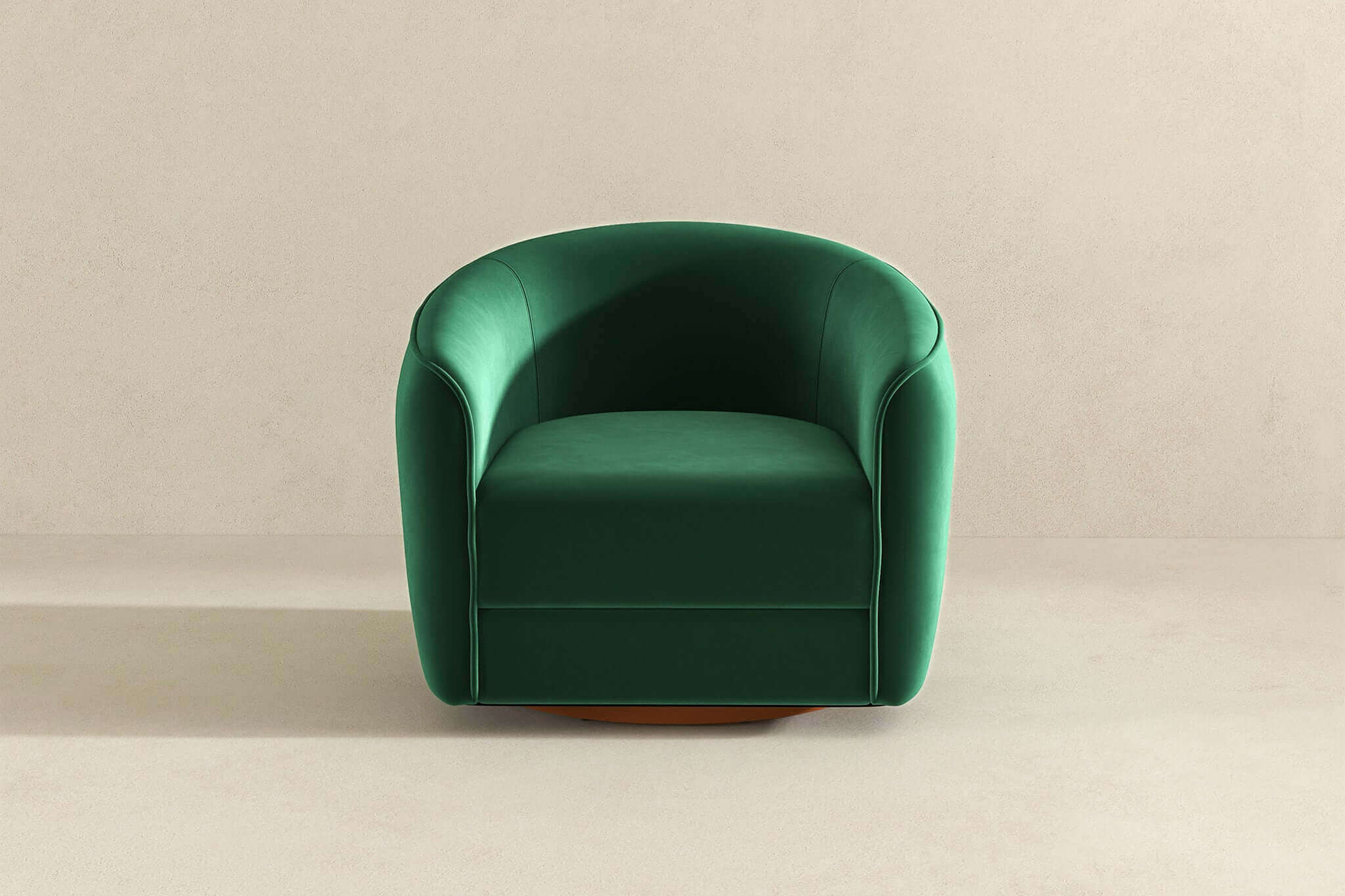 Ashcroft™ Elise Mid-Century Modern Velvet Swivel Chair - Dark Green