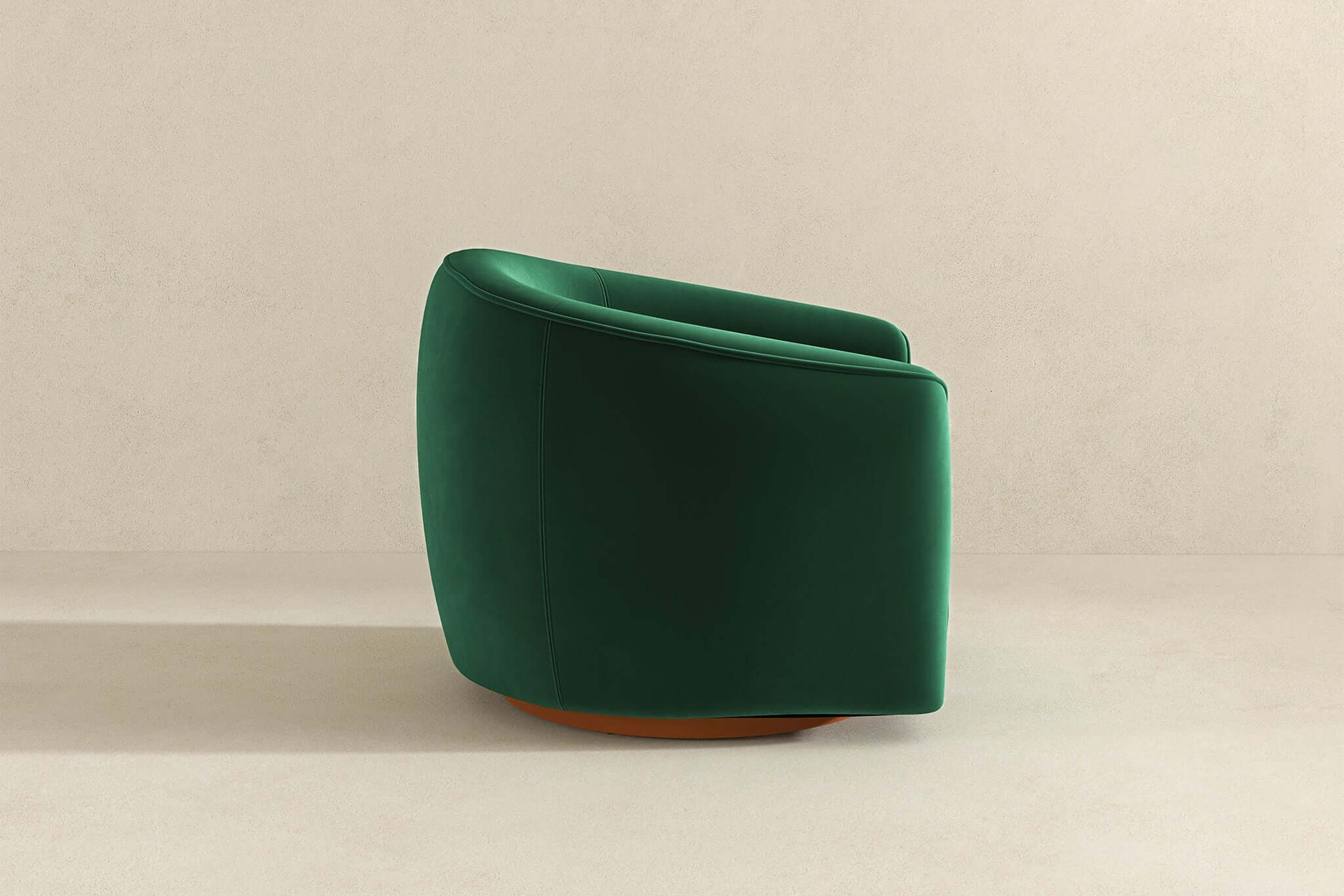 Ashcroft™ Elise Mid-Century Modern Velvet Swivel Chair - Dark Green