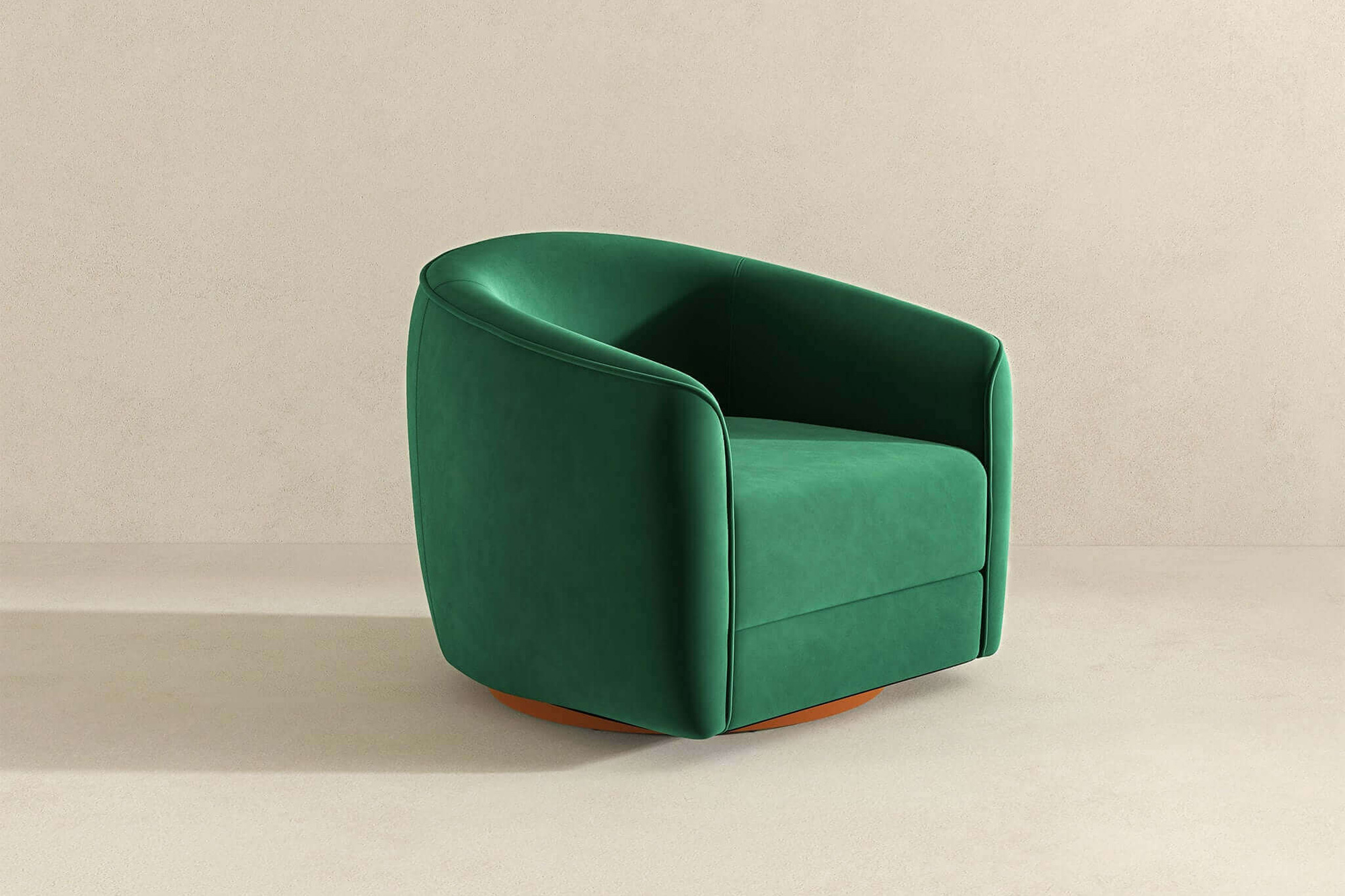 Ashcroft™ Elise Mid-Century Modern Velvet Swivel Chair - Dark Green