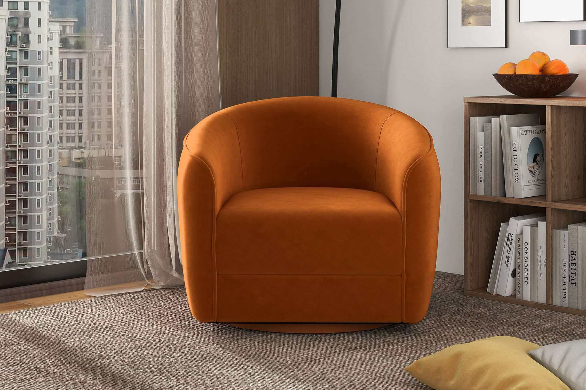 Ashcroft - Elise Mid-Century Modern Swivel Chair