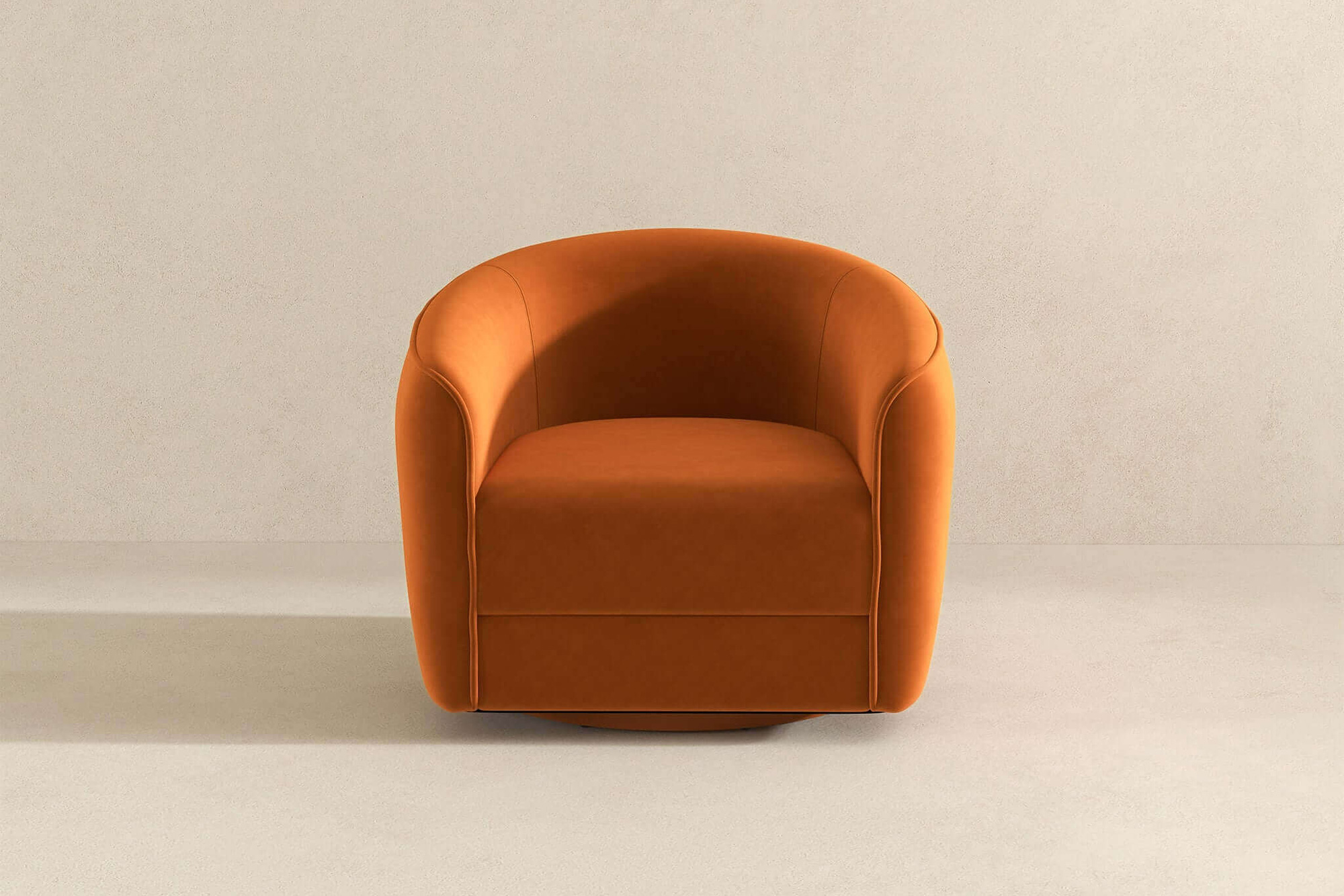 Ashcroft™ Elise Mid-Century Modern Velvet Swivel Chair - Burnt Orange