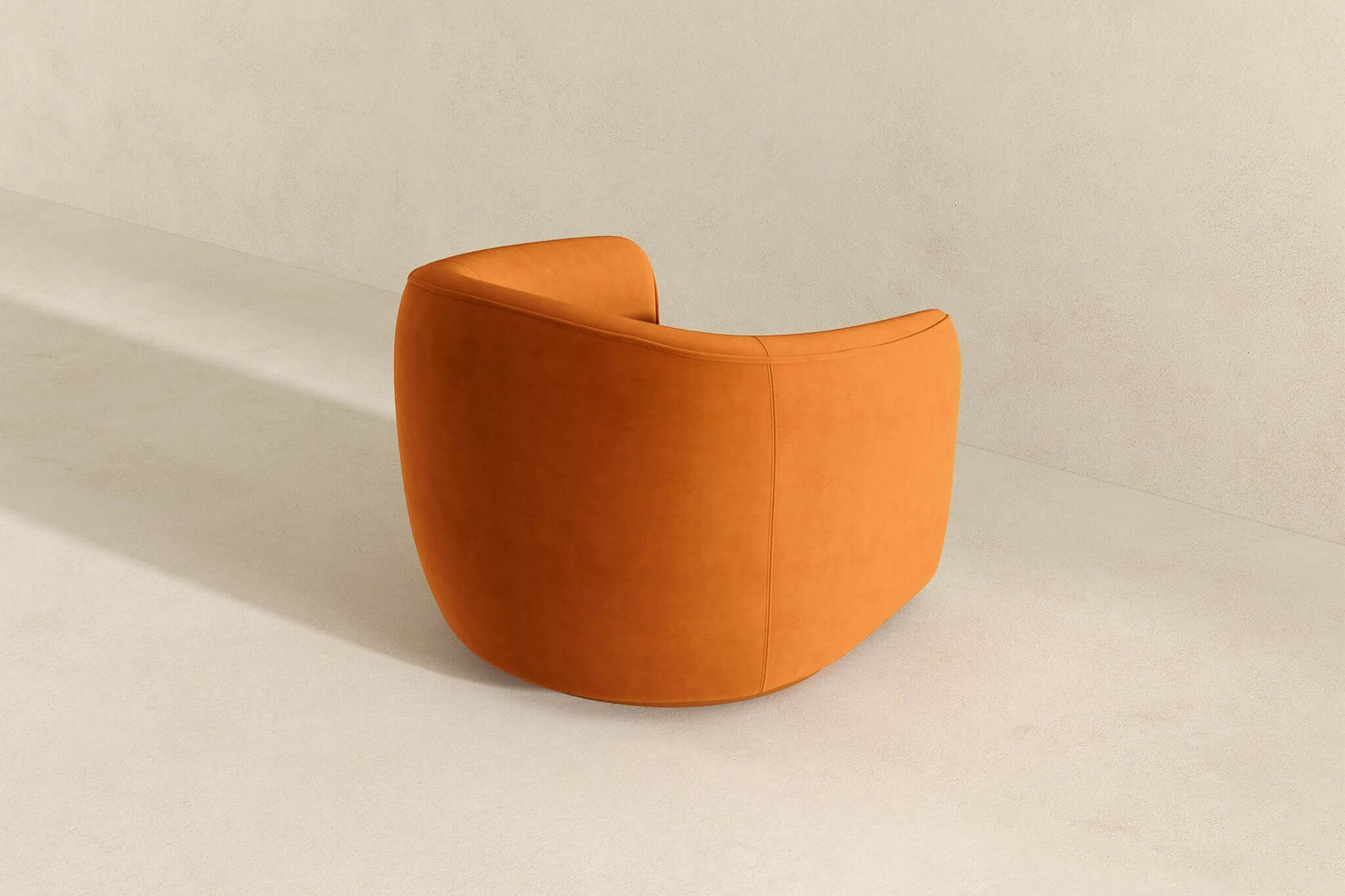 Ashcroft™ Elise Mid-Century Modern Velvet Swivel Chair - Burnt Orange