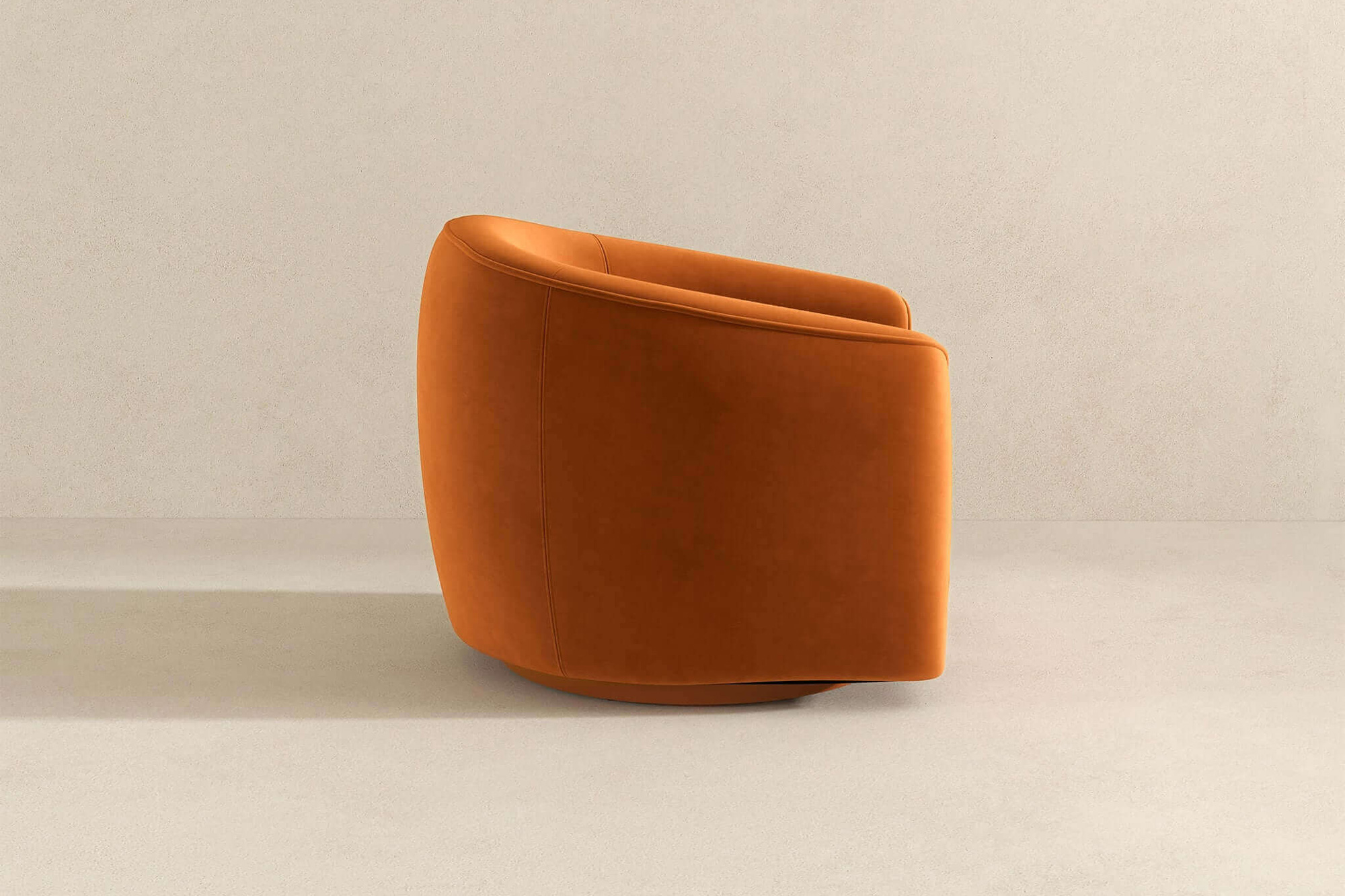 Ashcroft™ Elise Mid-Century Modern Velvet Swivel Chair - Burnt Orange