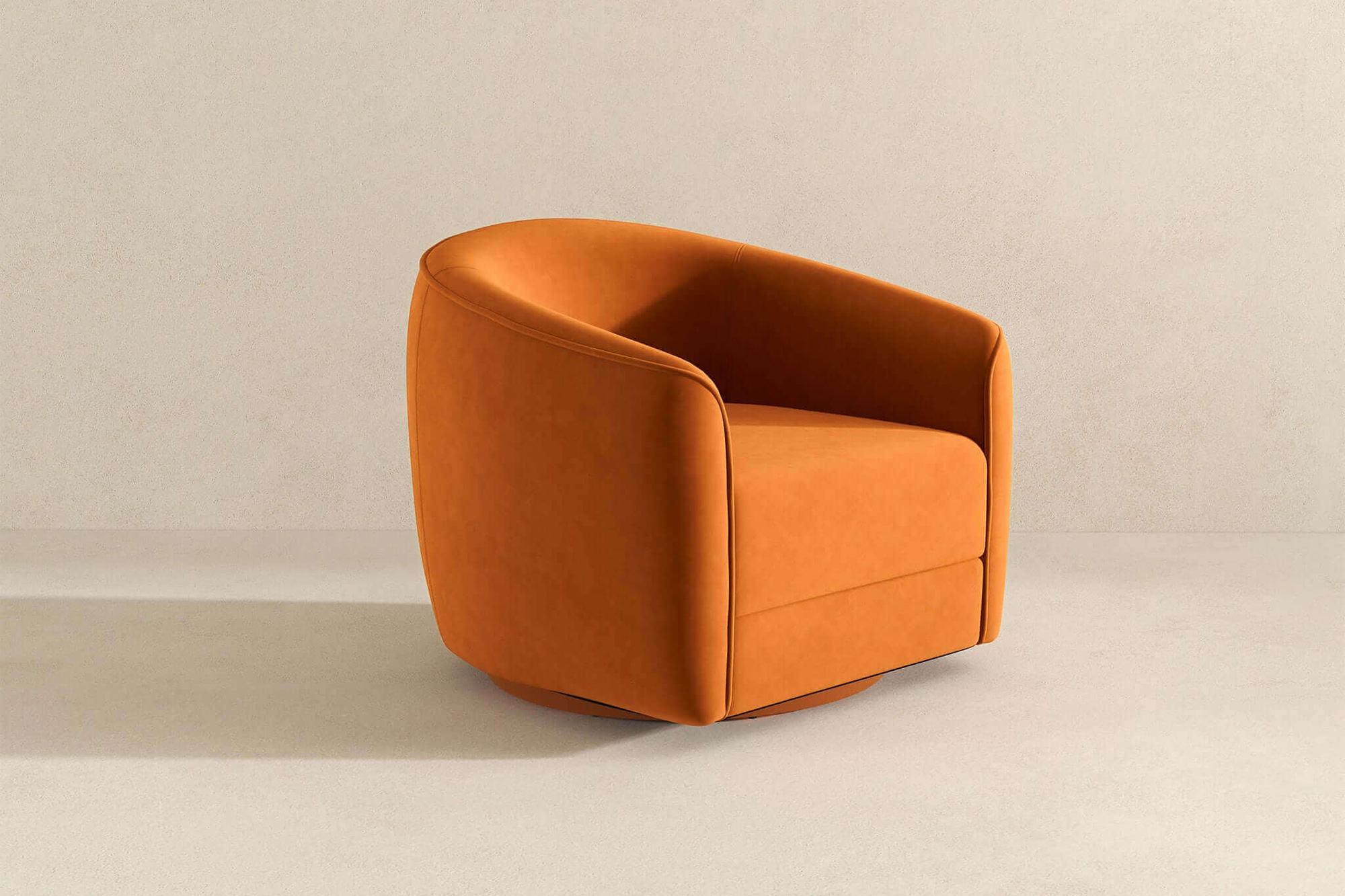 Ashcroft™ Elise Mid-Century Modern Velvet Swivel Chair - Burnt Orange